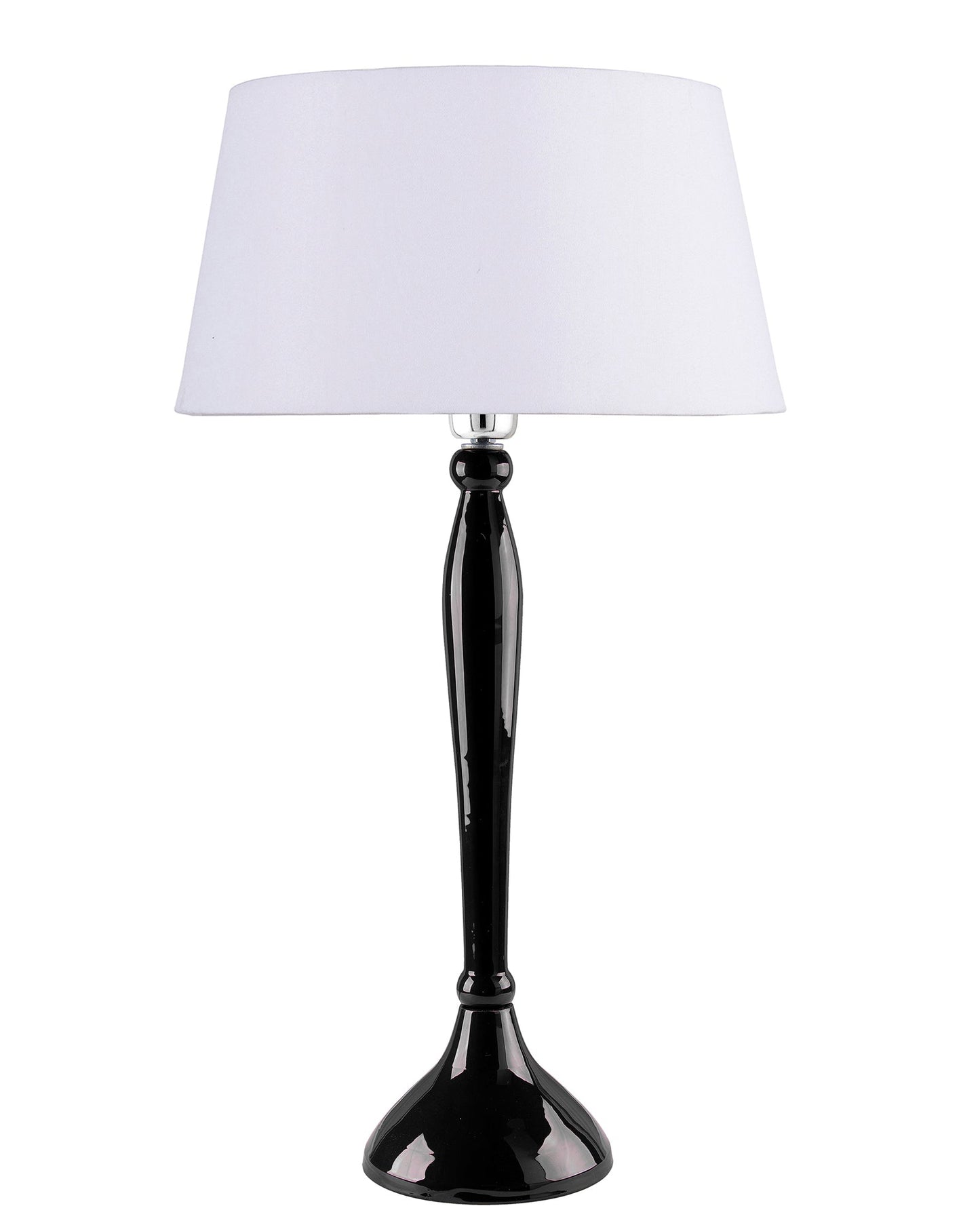 Glossy Red Royal Ovoid Aluminium Table Lamp With Cone Shade, Bedside, Living Room Study Lamp, Bulb Included