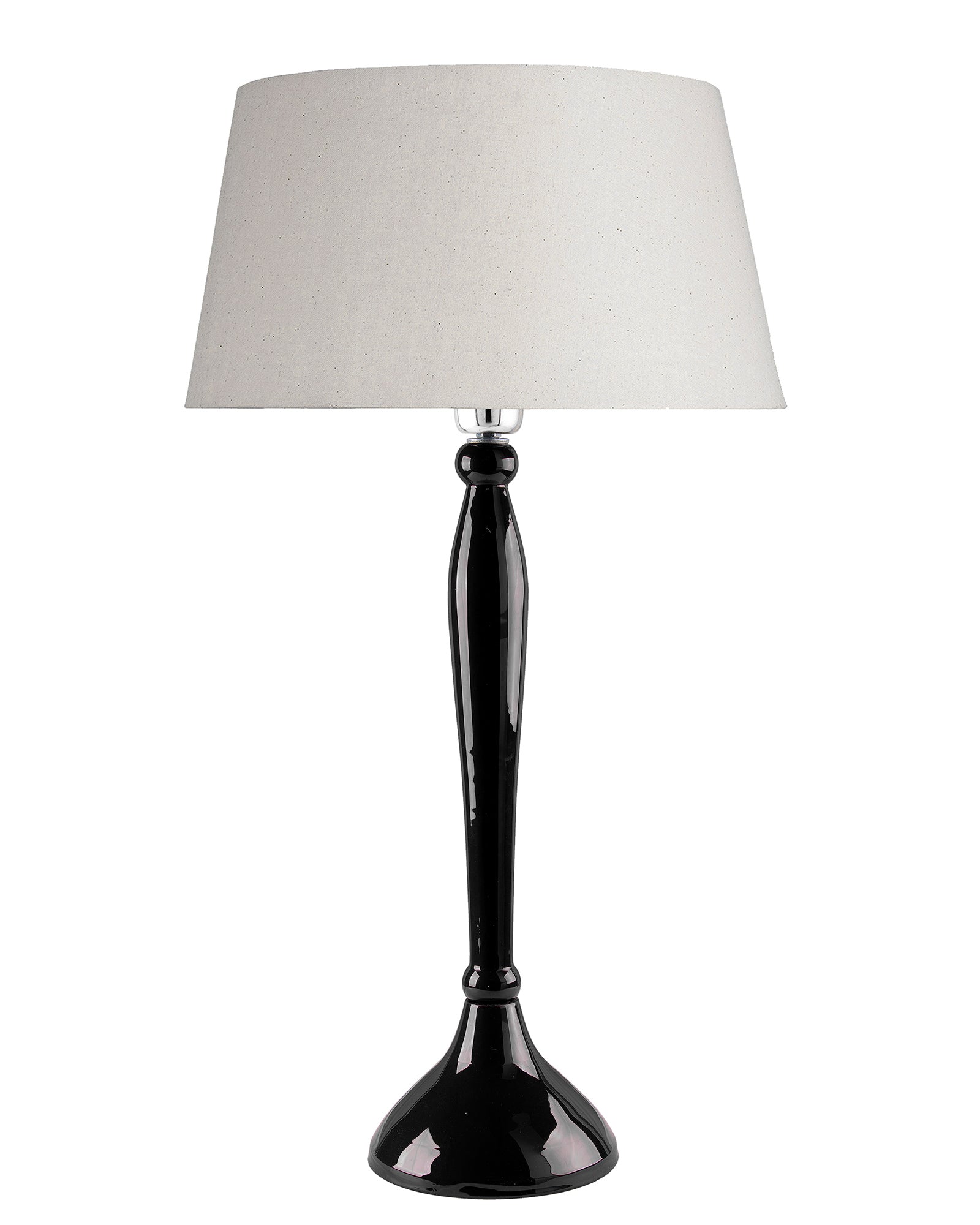 Glossy Red Royal Ovoid Aluminium Table Lamp With Cone Shade, Bedside, Living Room Study Lamp, Bulb Included
