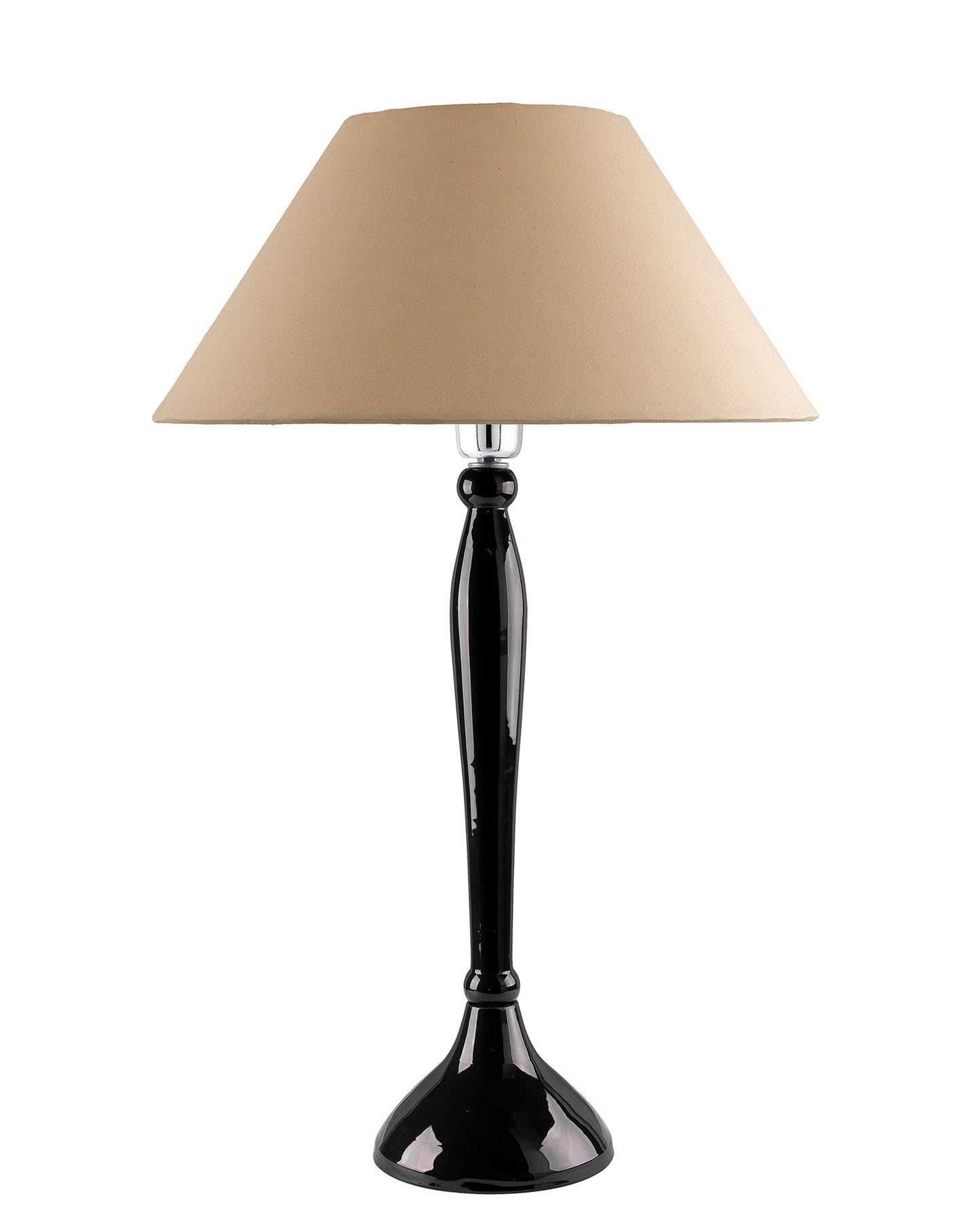 Glossy Red Royal Ovoid Aluminium Table Lamp With Cone Shade, Bedside, Living Room Study Lamp, Bulb Included