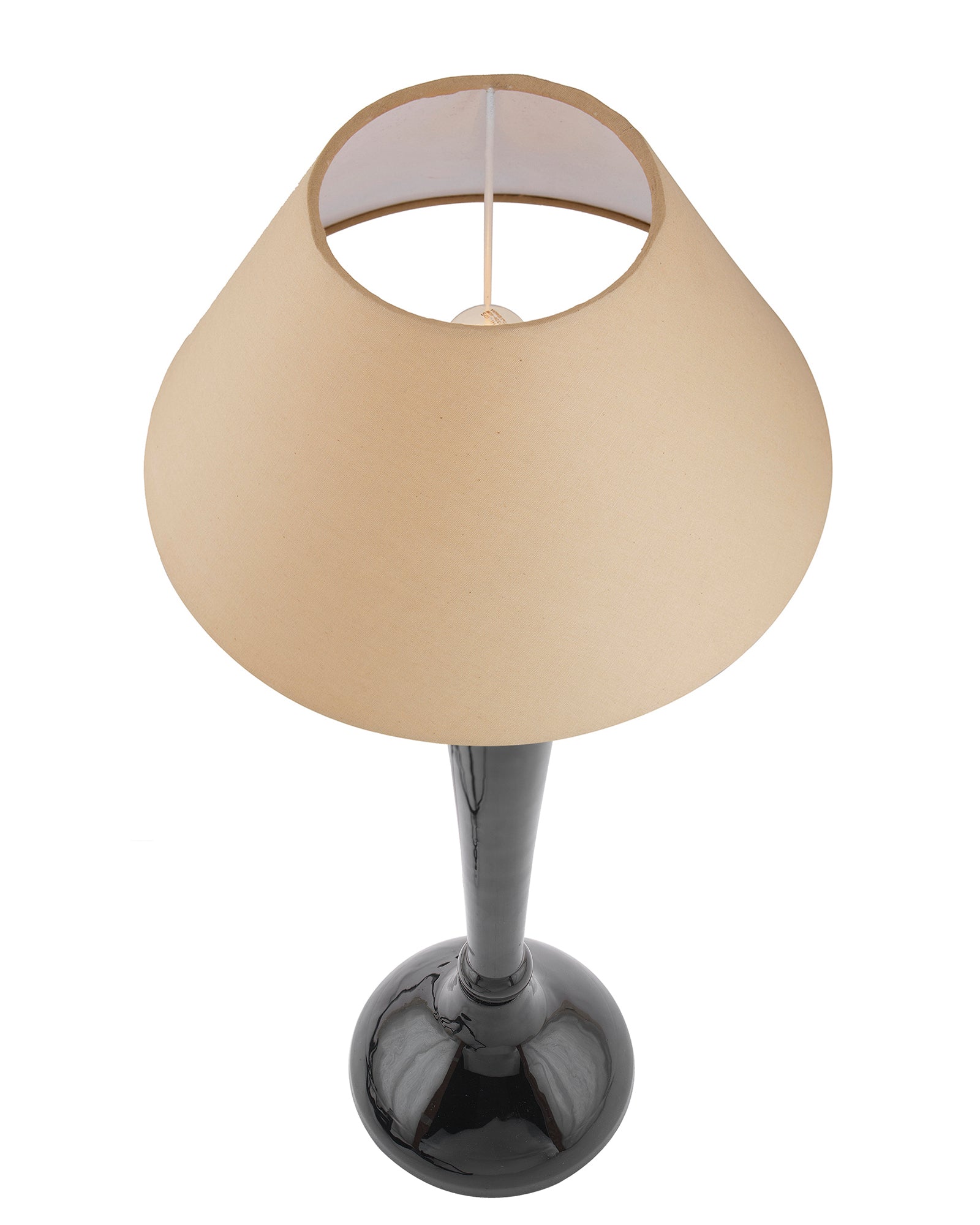 Glossy Red Royal Ovoid Aluminium Table Lamp With Cone Shade, Bedside, Living Room Study Lamp, Bulb Included
