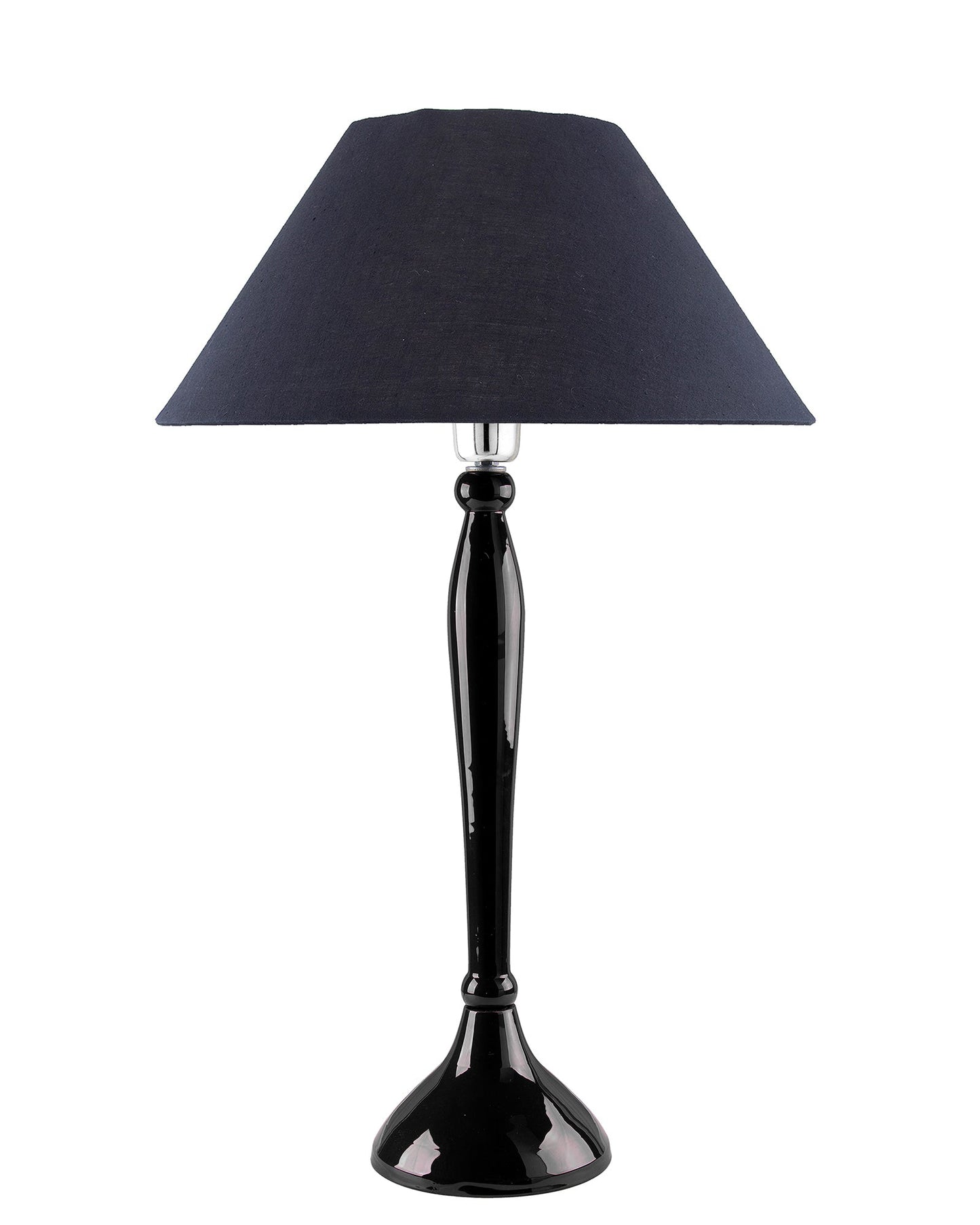 Glossy Red Royal Ovoid Aluminium Table Lamp With Cone Shade, Bedside, Living Room Study Lamp, Bulb Included