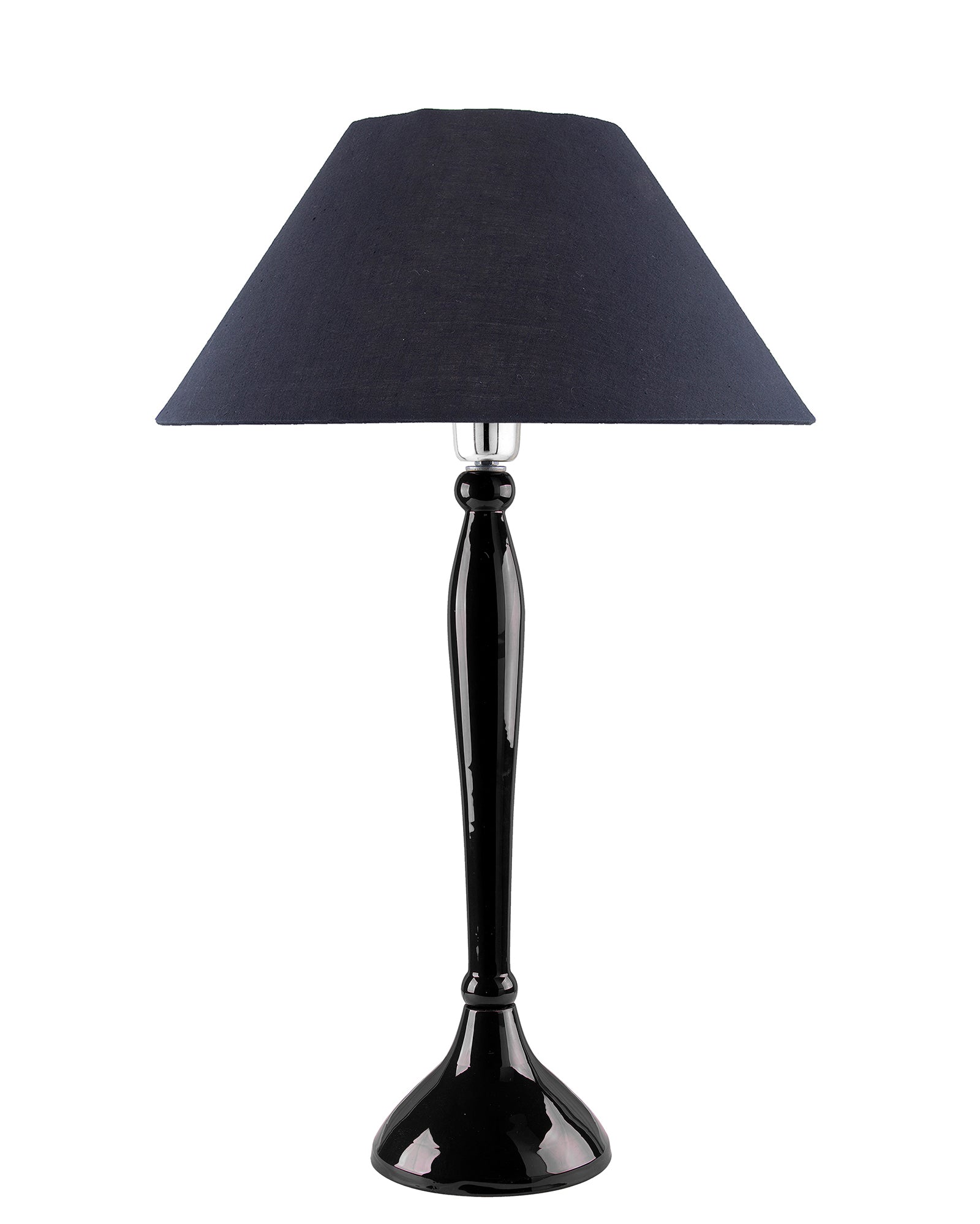 Glossy Red Royal Ovoid Aluminium Table Lamp With Cone Shade, Bedside, Living Room Study Lamp, Bulb Included
