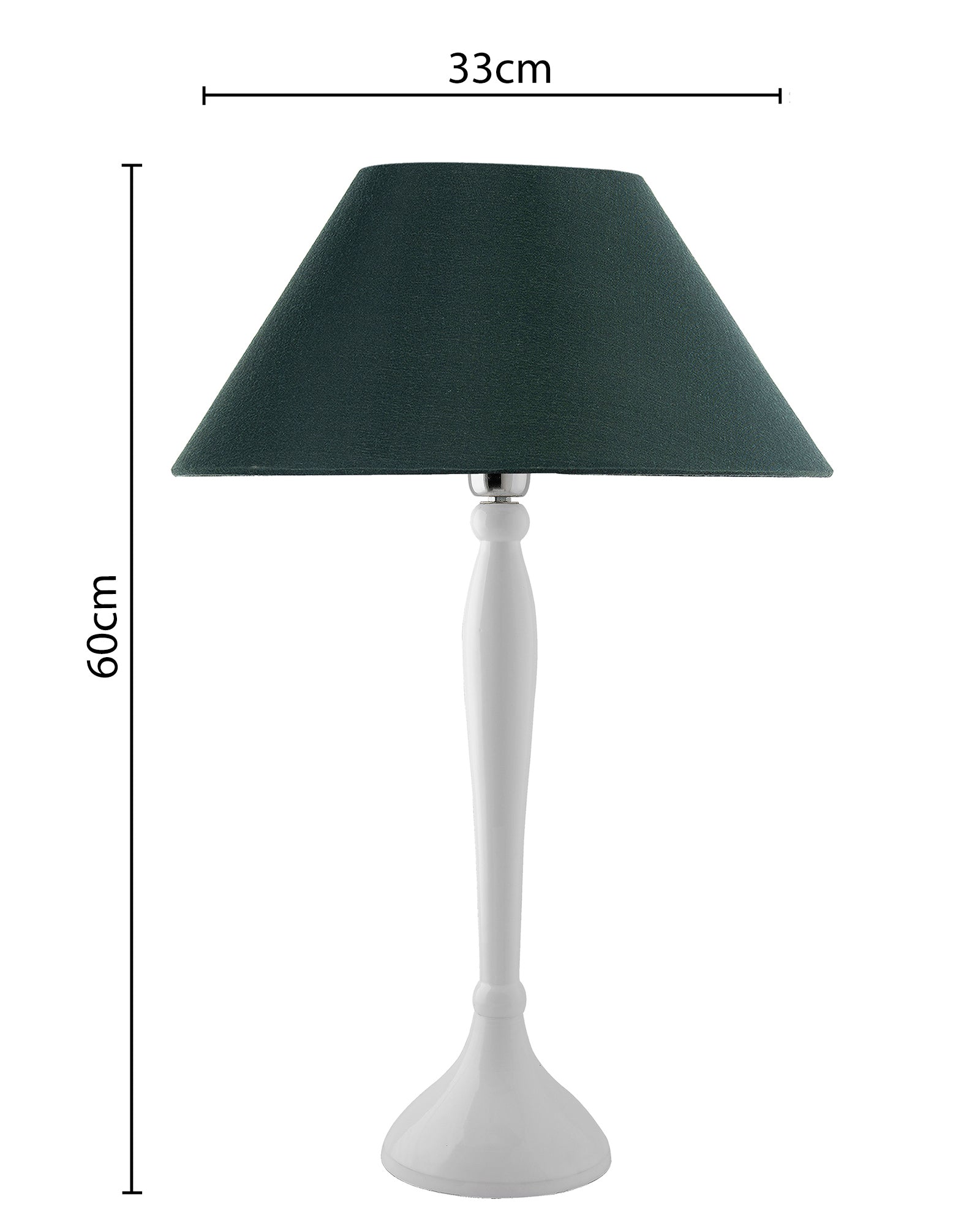 Glossy Black Royal Ovoid Aluminium Table Lamp With Cone Shade, Bedside, Living Room Study Lamp, Bulb Included