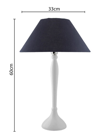 Glossy Black Royal Ovoid Aluminium Table Lamp With Cone Shade, Bedside, Living Room Study Lamp, Bulb Included