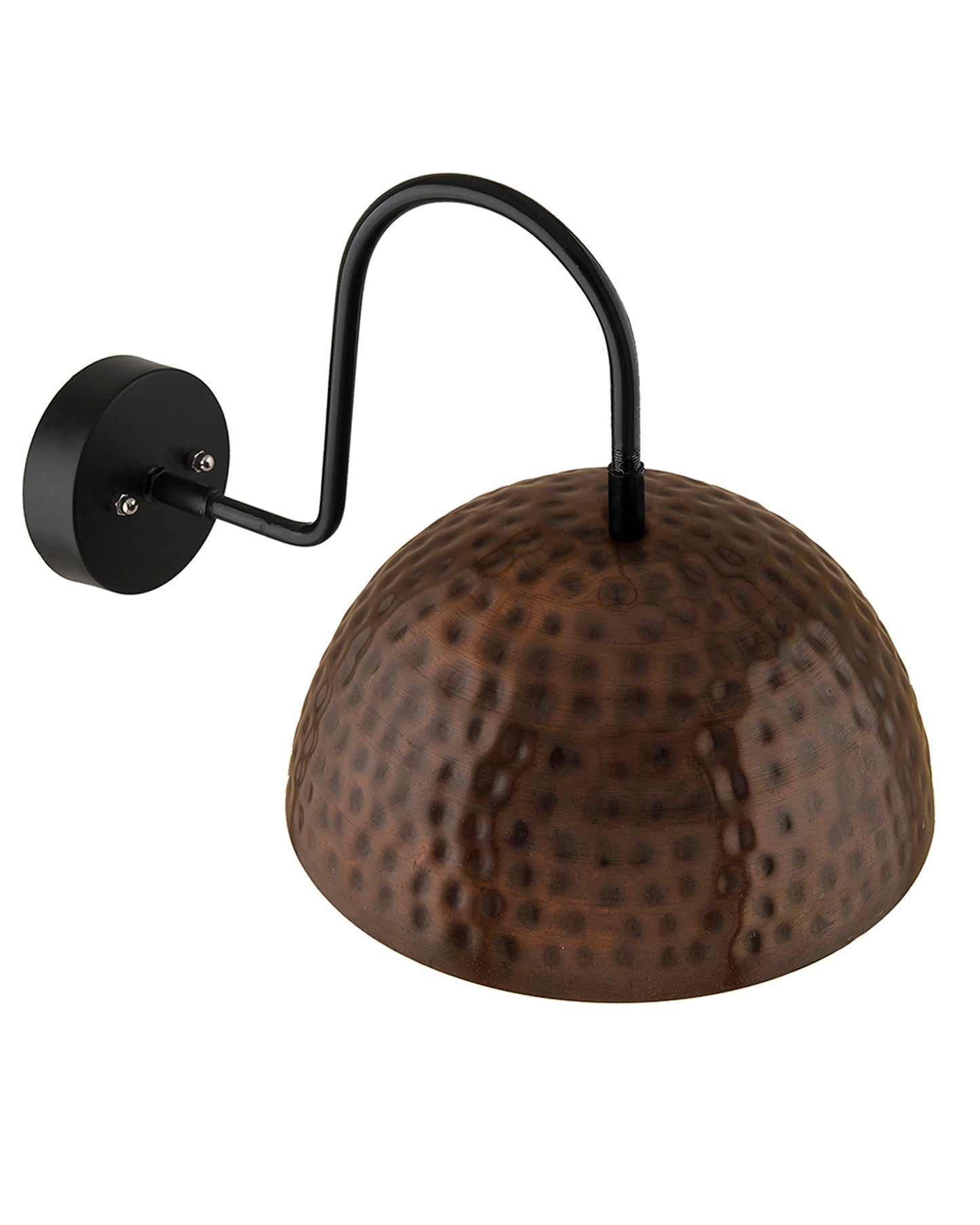 Rustic Antique Copper Hammer 8" Wall Sconce Gooseneck Retro Wall Light Fixtures for Bedroom Nightstand, Barn Warehouse