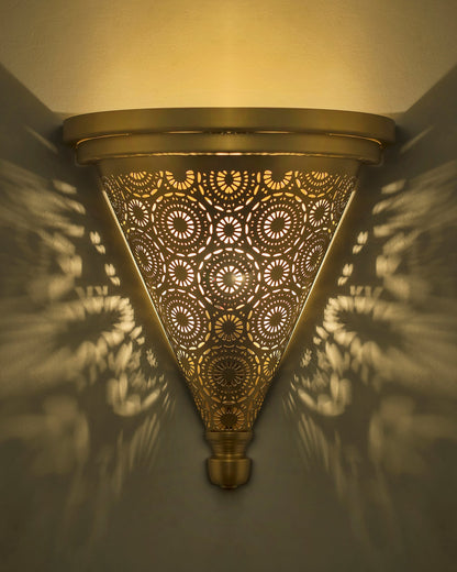 Moroccan Wall Trophy Concentric Circles Light shades, Engraved Wall Sconce Light, Antique Handmade