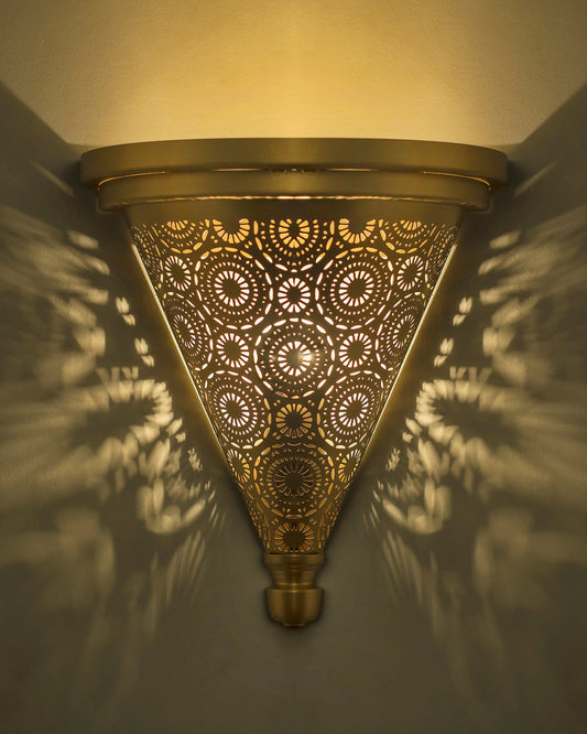 Moroccan Wall Trophy Concentric Circles Light shades, Engraved Wall Sconce Light, Antique Handmade