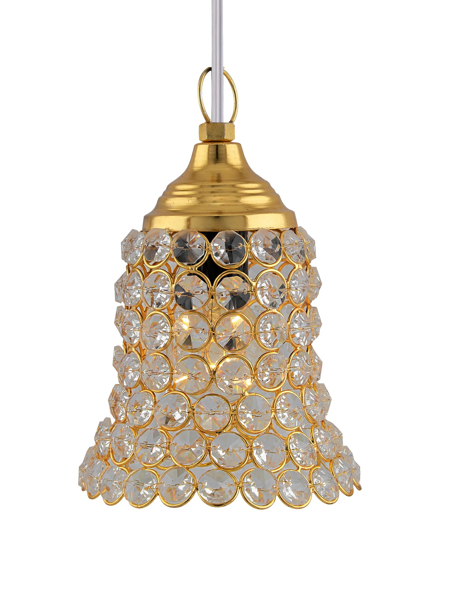 3-Lights Round Golden Cluster Chandelier Crystal Bell Hanging Light, E27 Holder, Decorative, URBAN Retro, Nordic Style, LED/Filament Bulb