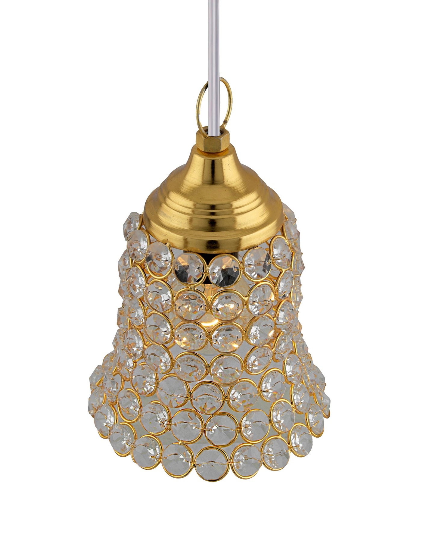 3-Lights Round Golden Cluster Chandelier Crystal Bell Hanging Light, E27 Holder, Decorative, URBAN Retro, Nordic Style, LED/Filament Bulb