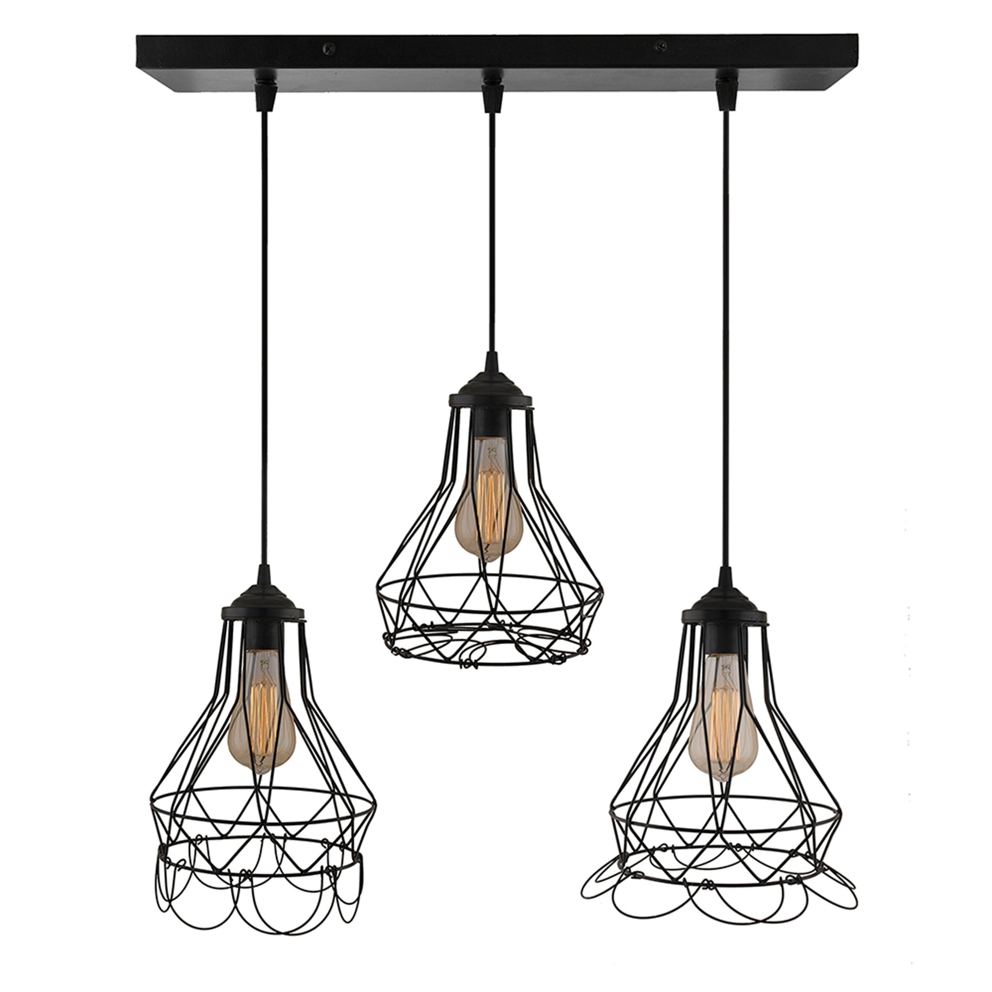 3-Lights Linear Cluster Chandelier Folding Black Diamond Hanging Pendant Light, Modern Nordic Ceiling Pendant, Bulbs Not Included
