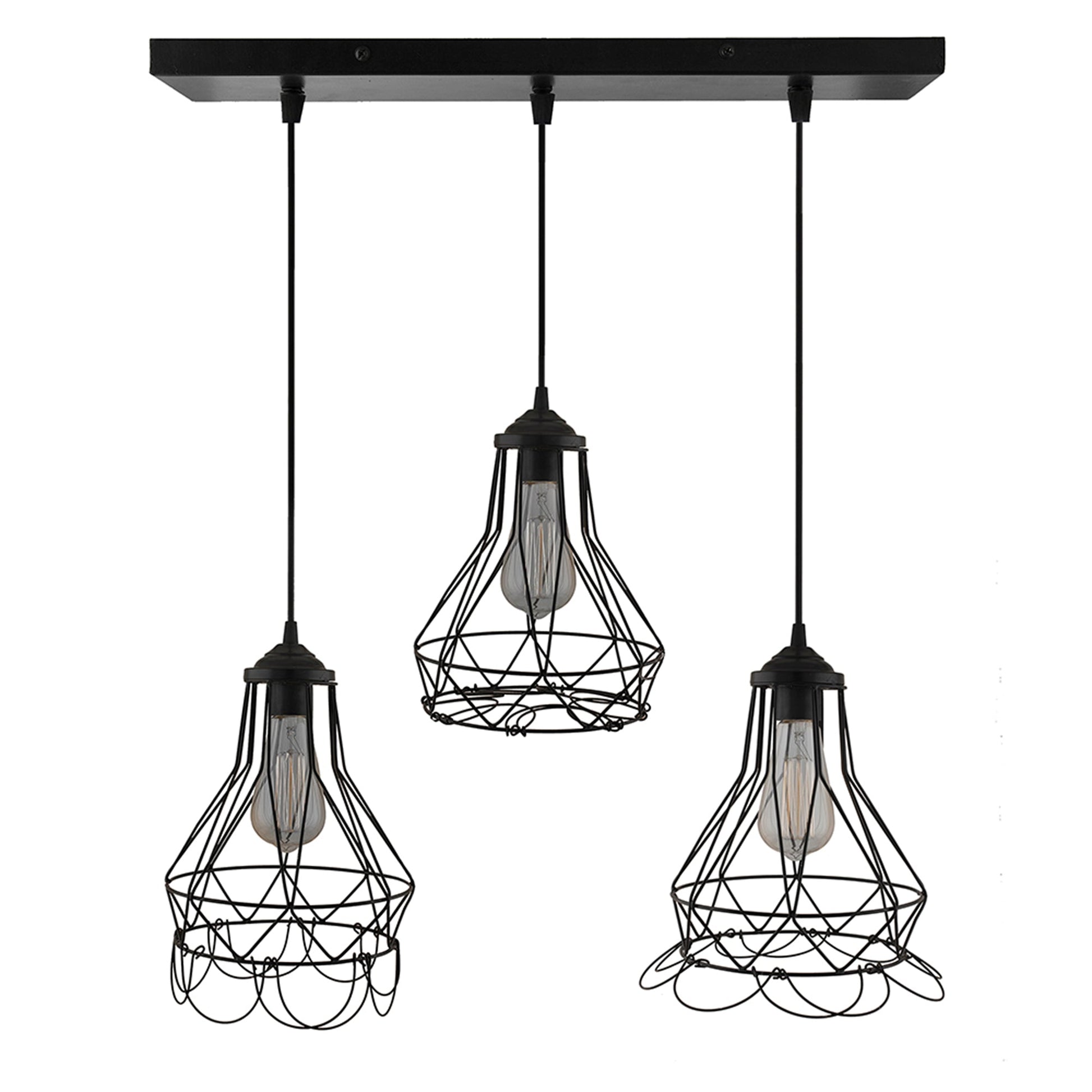 3-Lights Linear Cluster Chandelier Folding Black Diamond Hanging Pendant Light, Modern Nordic Ceiling Pendant, Bulbs Not Included