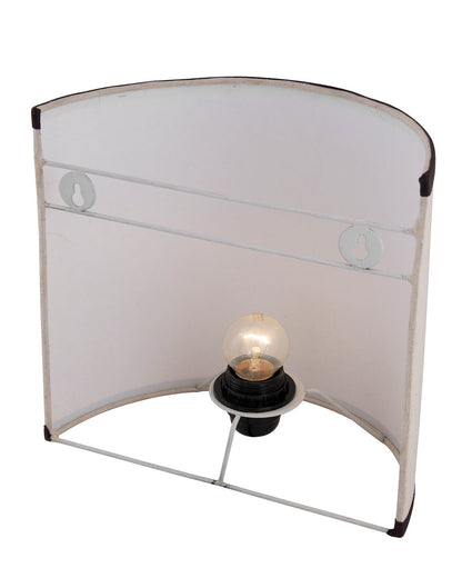 Wall Mounted Sconce Shade Lamp, Door Light E27, Khadi Fabric with Dark Brown Stripes, Taper Square, Modern Wall Light