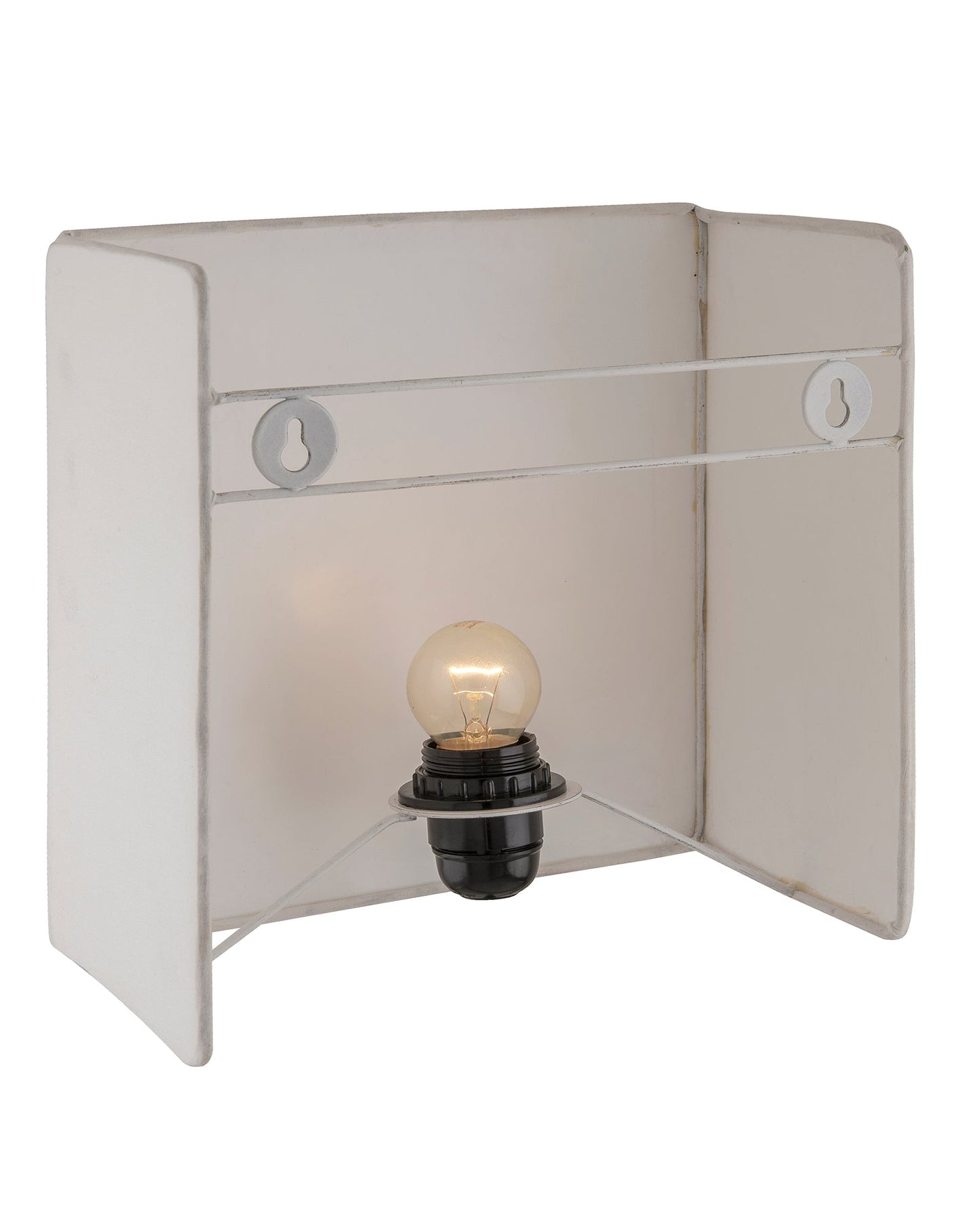Wall Mounted Sconce Shade Lamp, Door Light E27, White Fabric,Square, Modern Wall Light