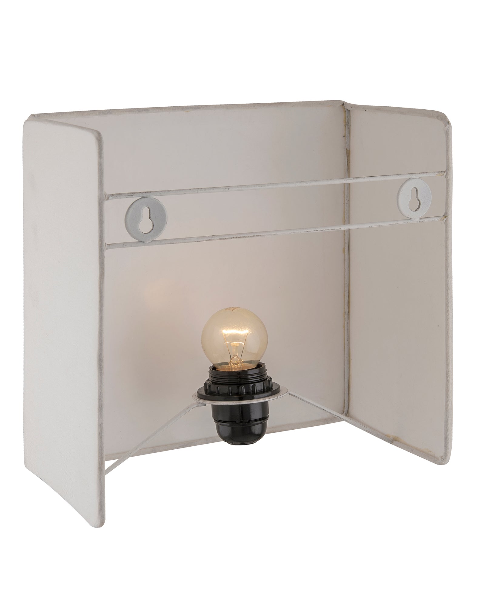 Wall Mounted Sconce Shade Lamp, Door Light E27, White Fabric,Square, Modern Wall Light