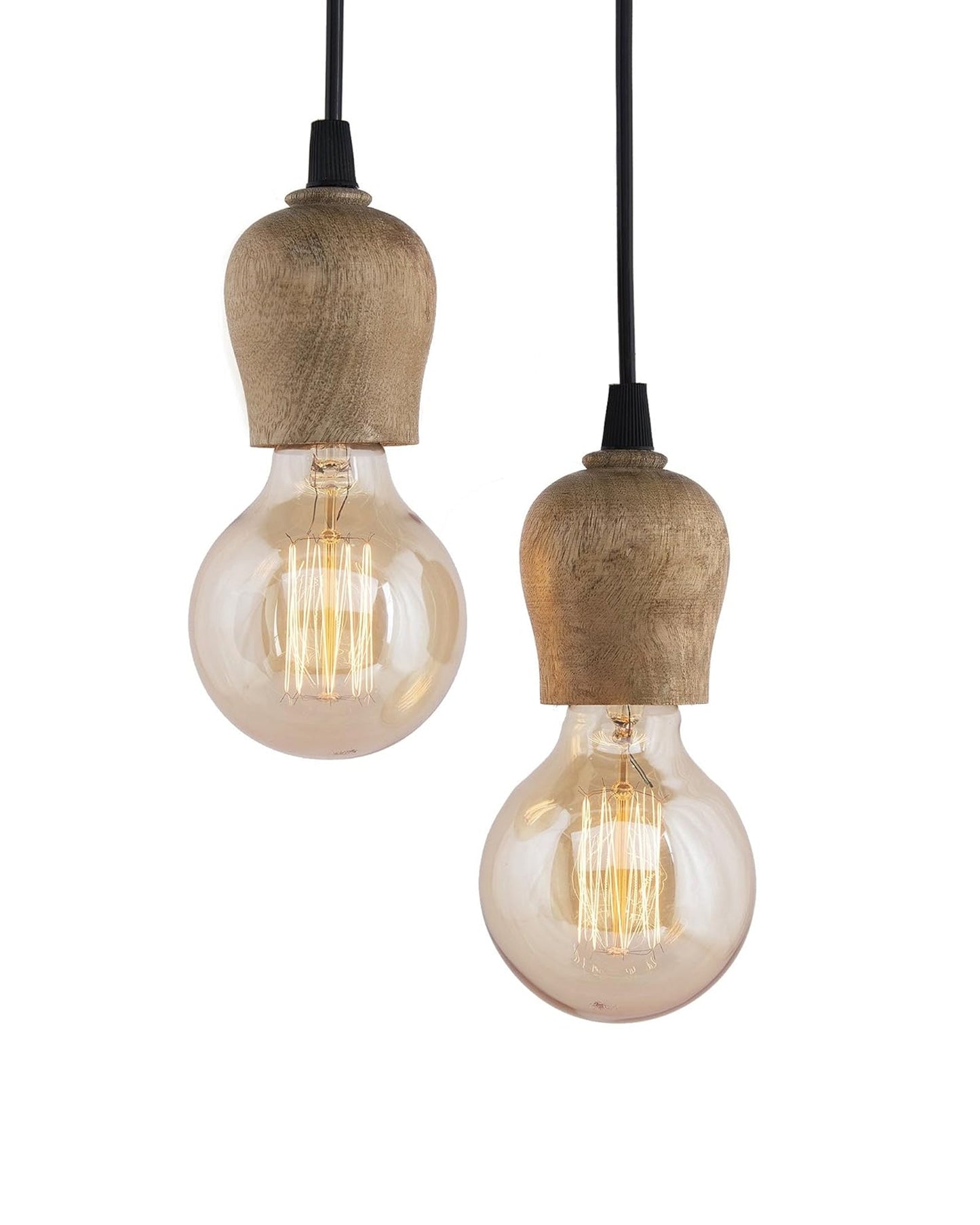 Arms Spider Chandelier Lamp, Natural Bubble Holder, Vintage Edison Style E 27 Adjustable DIY Ceiling Pendant Light, E27 Rustic Cluster Hanging Light(1.25 M, Black Twisted Wire)