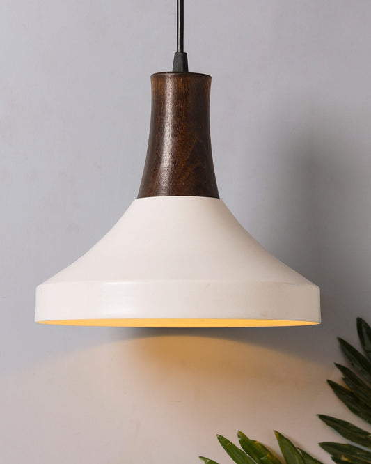 Parker Metal Wood Pendant Light, White Metal Antique Black Hanging Ceiling Light