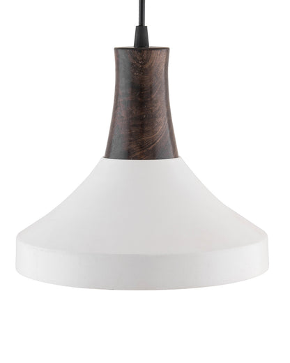 Parker Metal Wood Pendant Light, White Metal Antique Black Hanging Ceiling Light