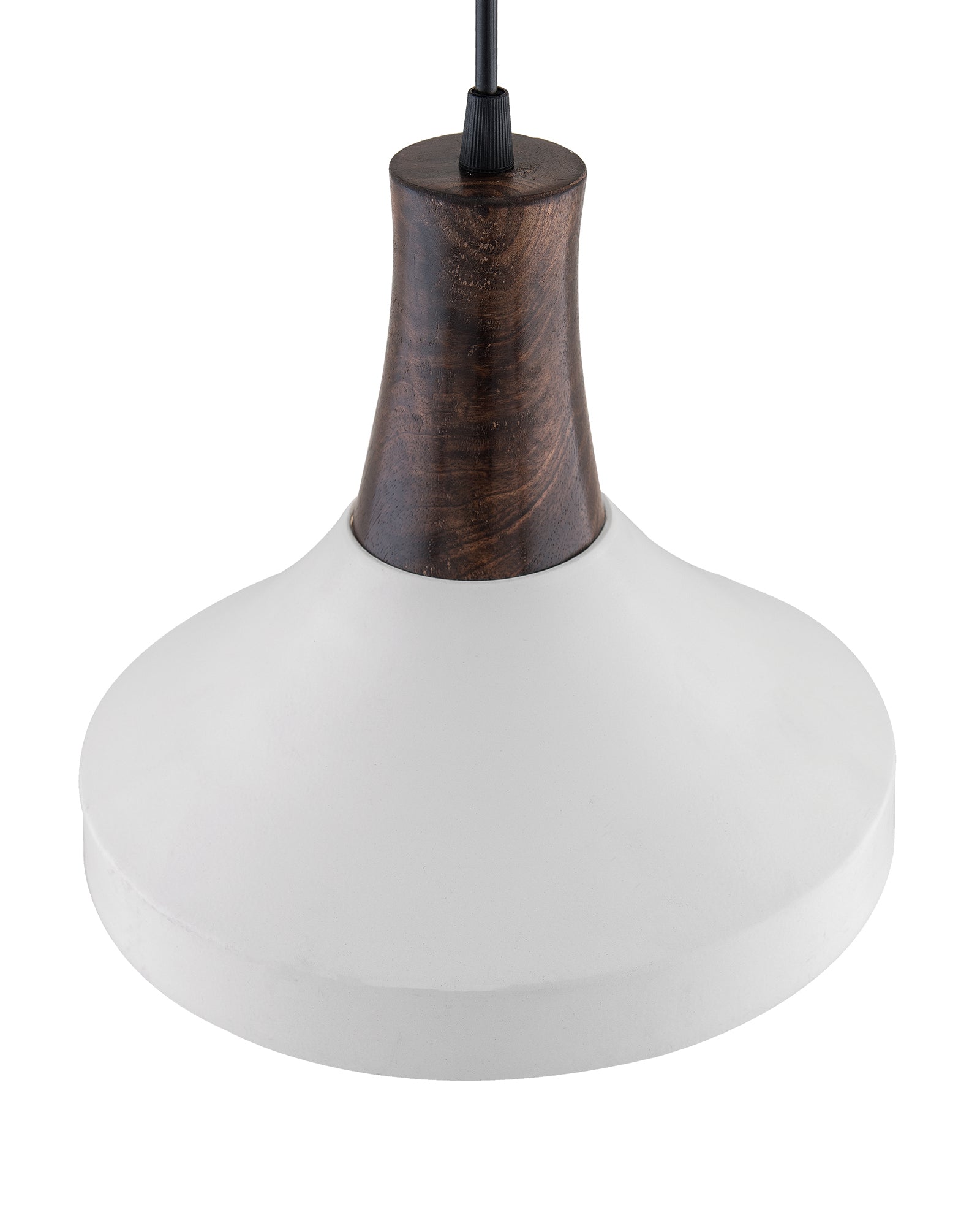 Parker Metal Wood Pendant Light, White Metal Antique Black Hanging Ceiling Light