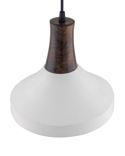 Parker Metal Wood Pendant Light, White Metal Antique Black Hanging Ceiling Light