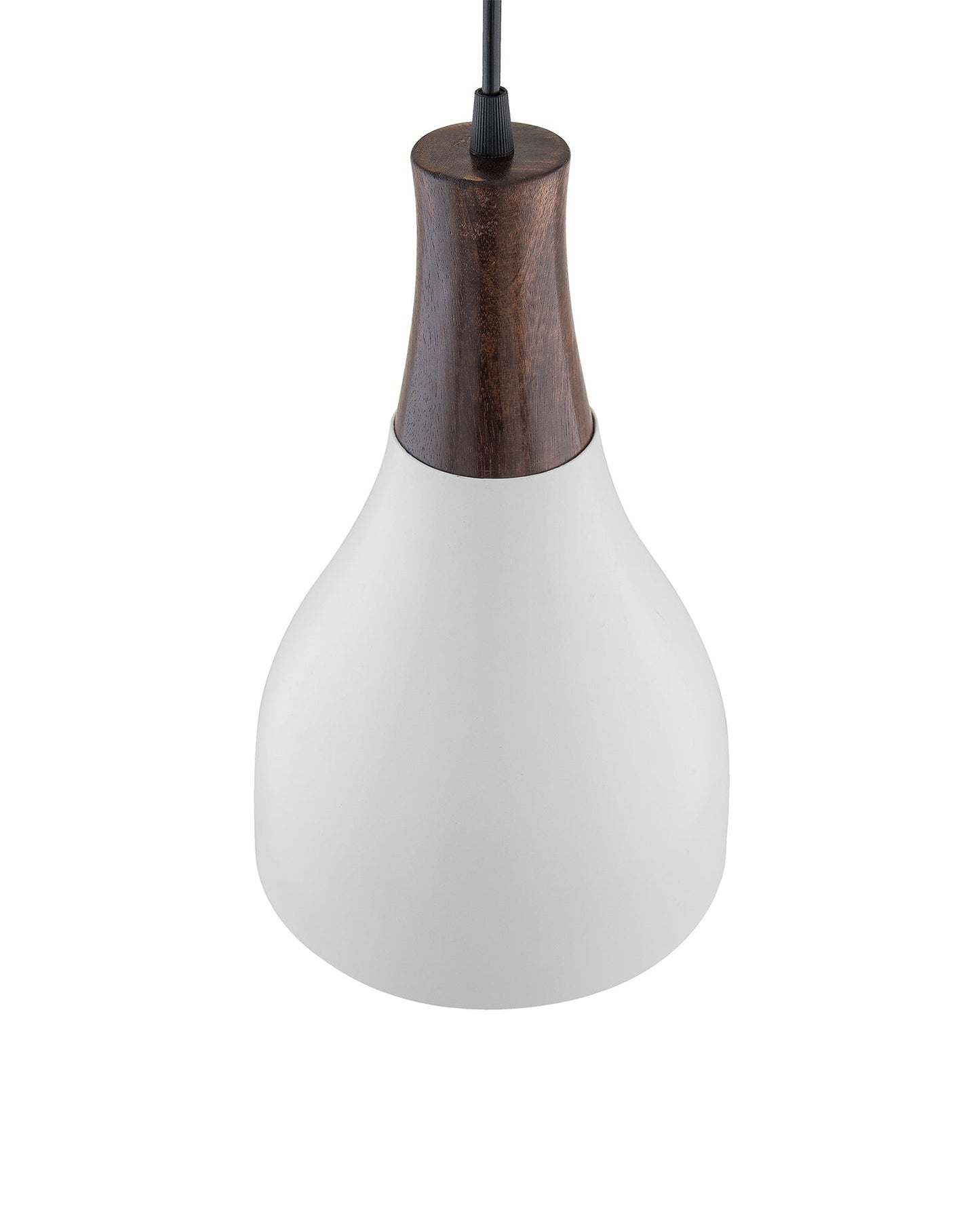 Croft Metal Wood Pendant Light, White Metal Antique Black Hanging Ceiling Light