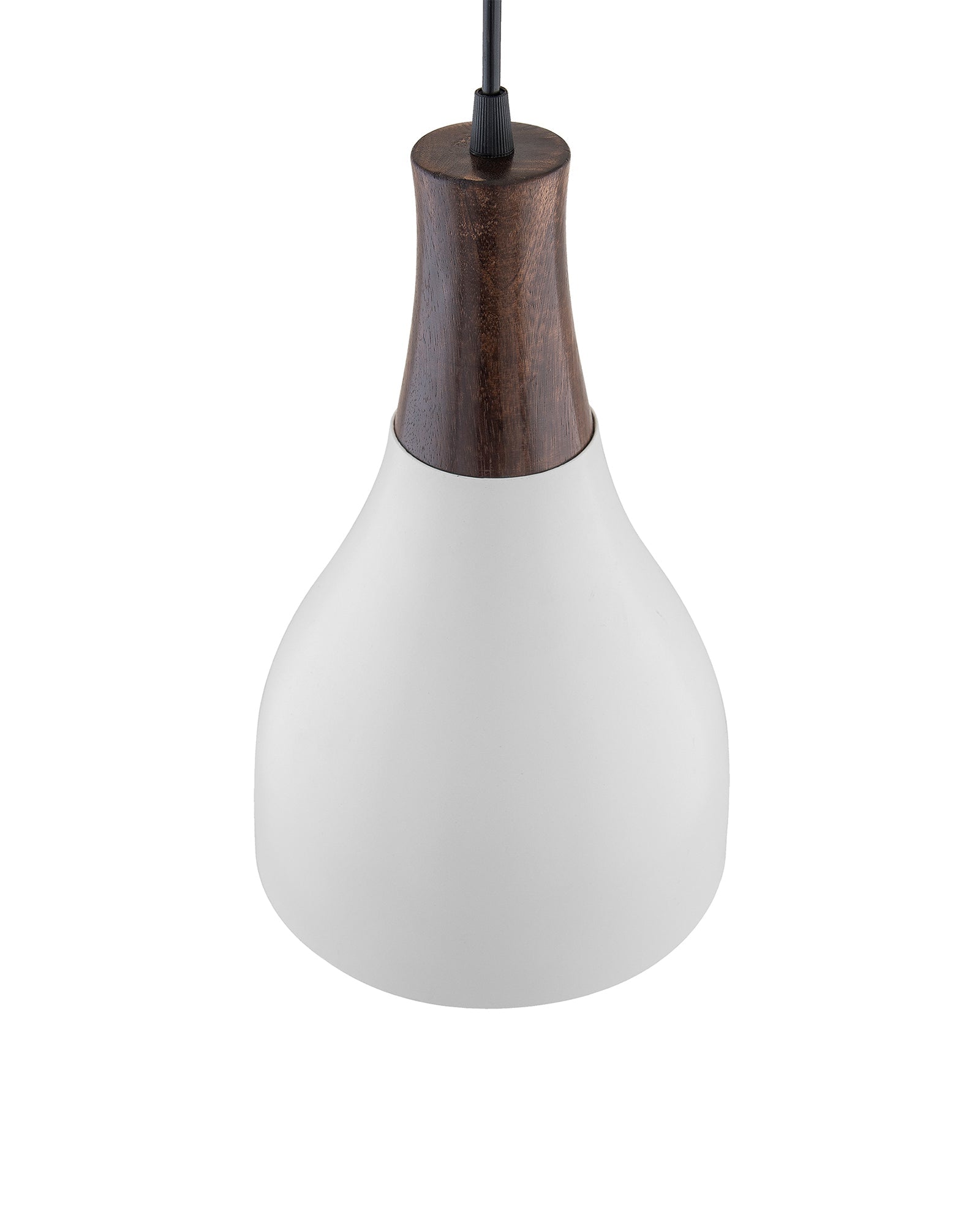 Croft Metal Wood Pendant Light, White Metal Antique Black Hanging Ceiling Light