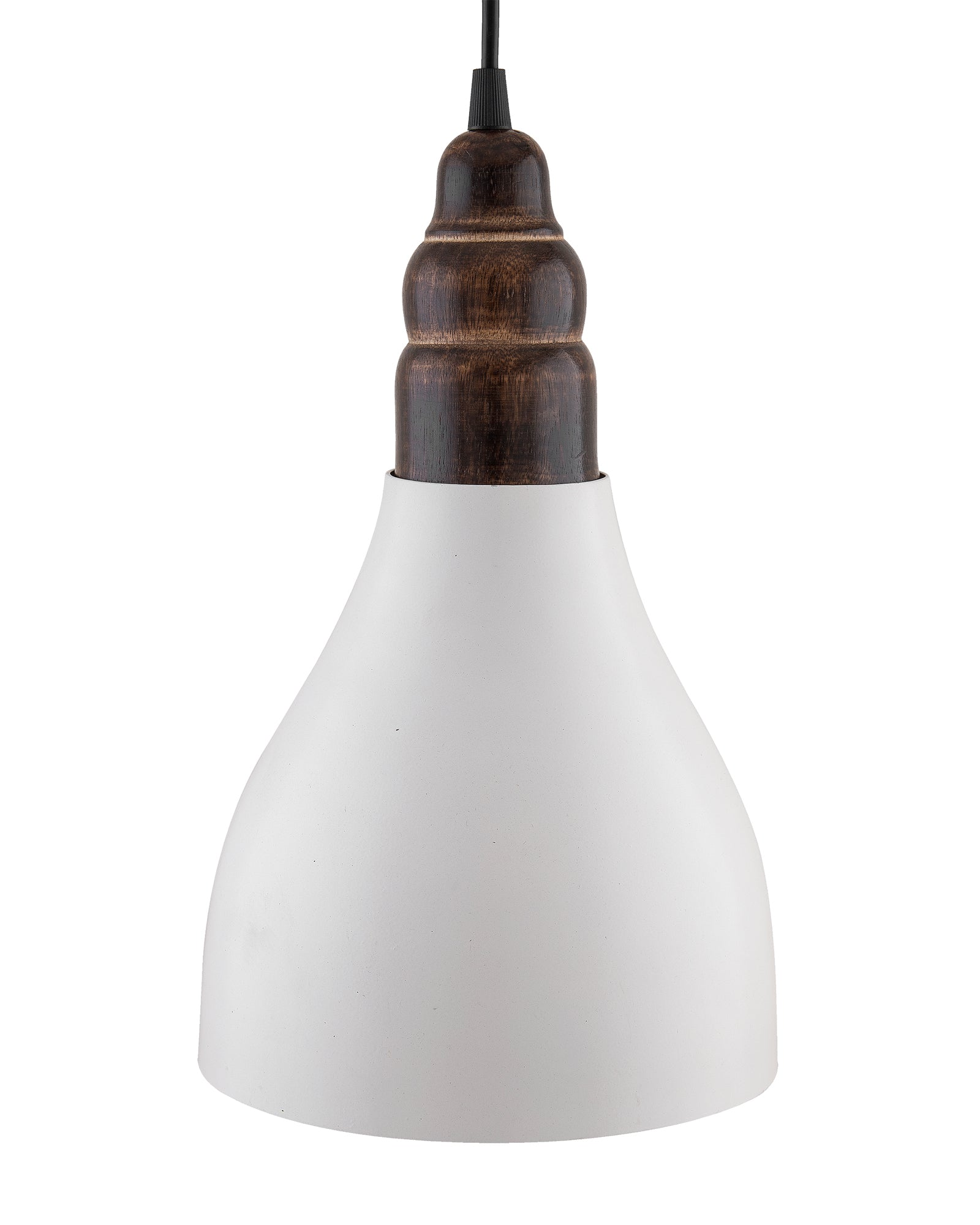 Croft Metal Wood Pendant Light, White Metal Antique Black Hanging Ceiling Light