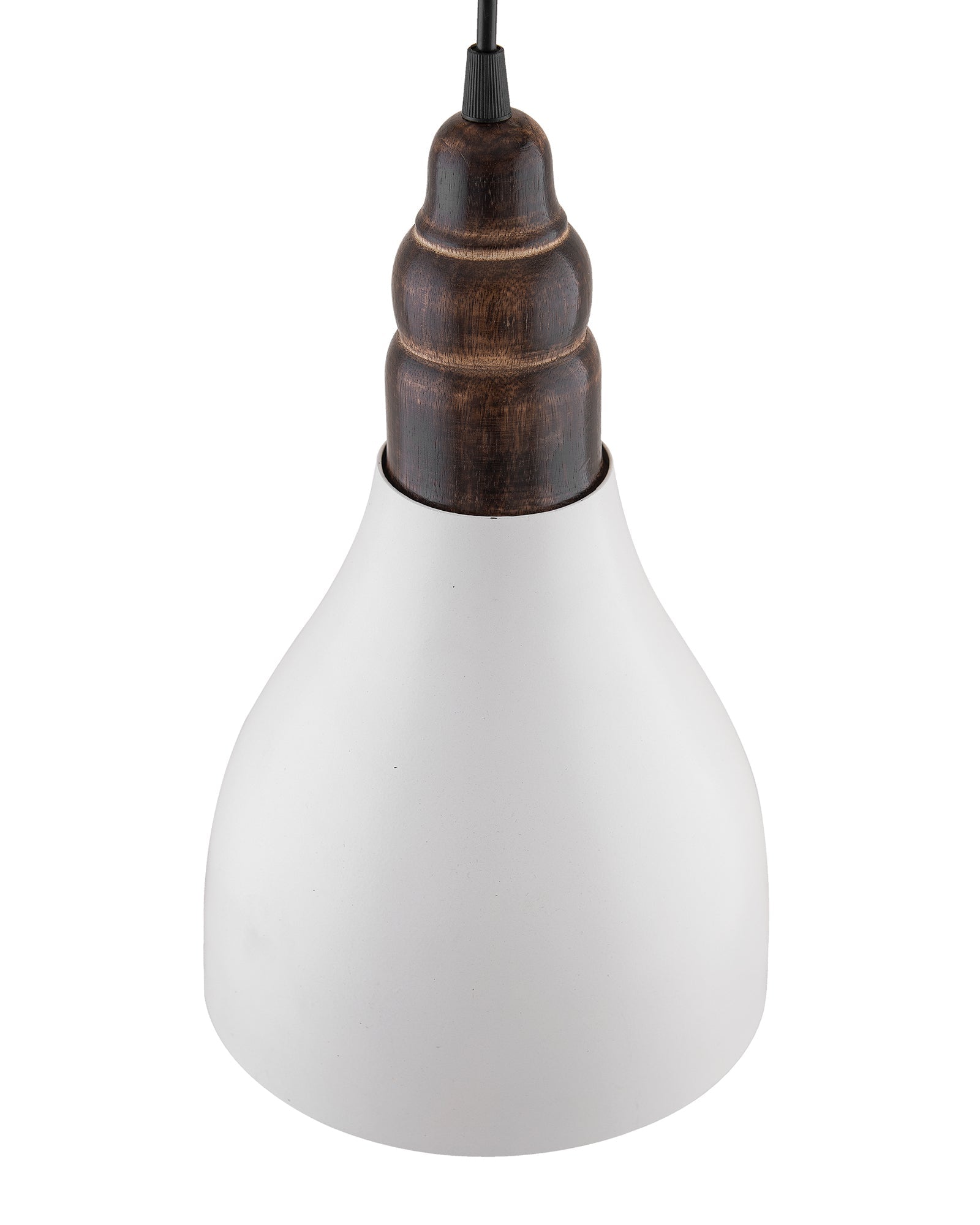 Croft Metal Wood Pendant Light, White Metal Antique Black Hanging Ceiling Light