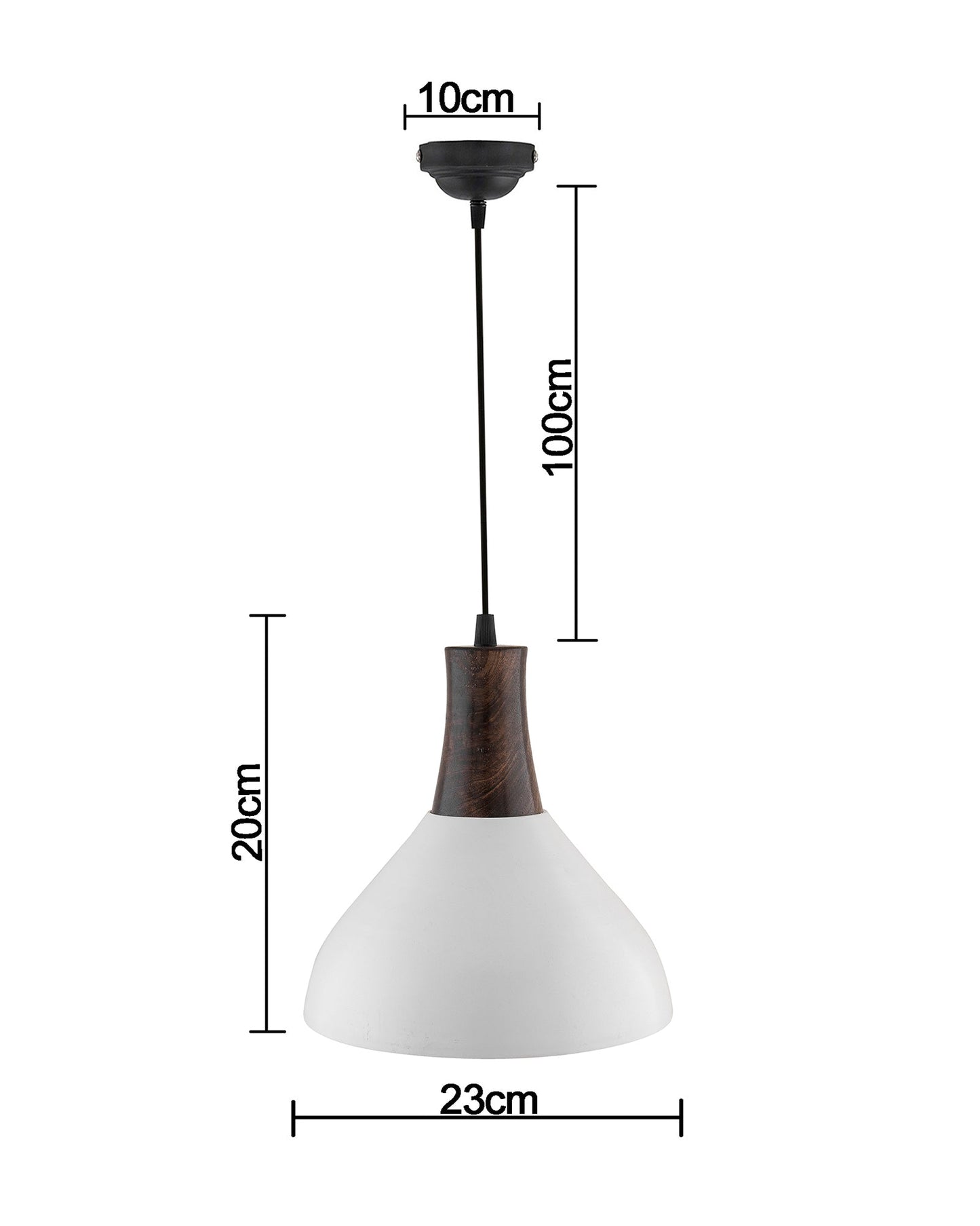 Nate Metal Wood Pendant Light, White Metal Antique Black Hanging Ceiling Light