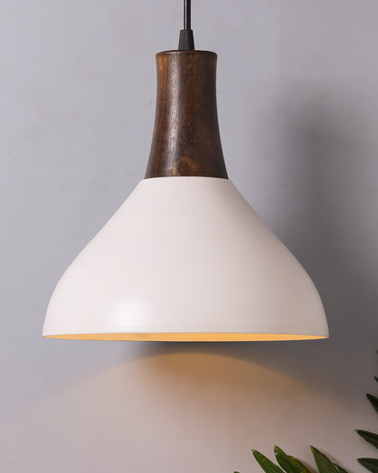 Nate Metal Wood Pendant Light, White Metal Antique Black Hanging Ceiling Light