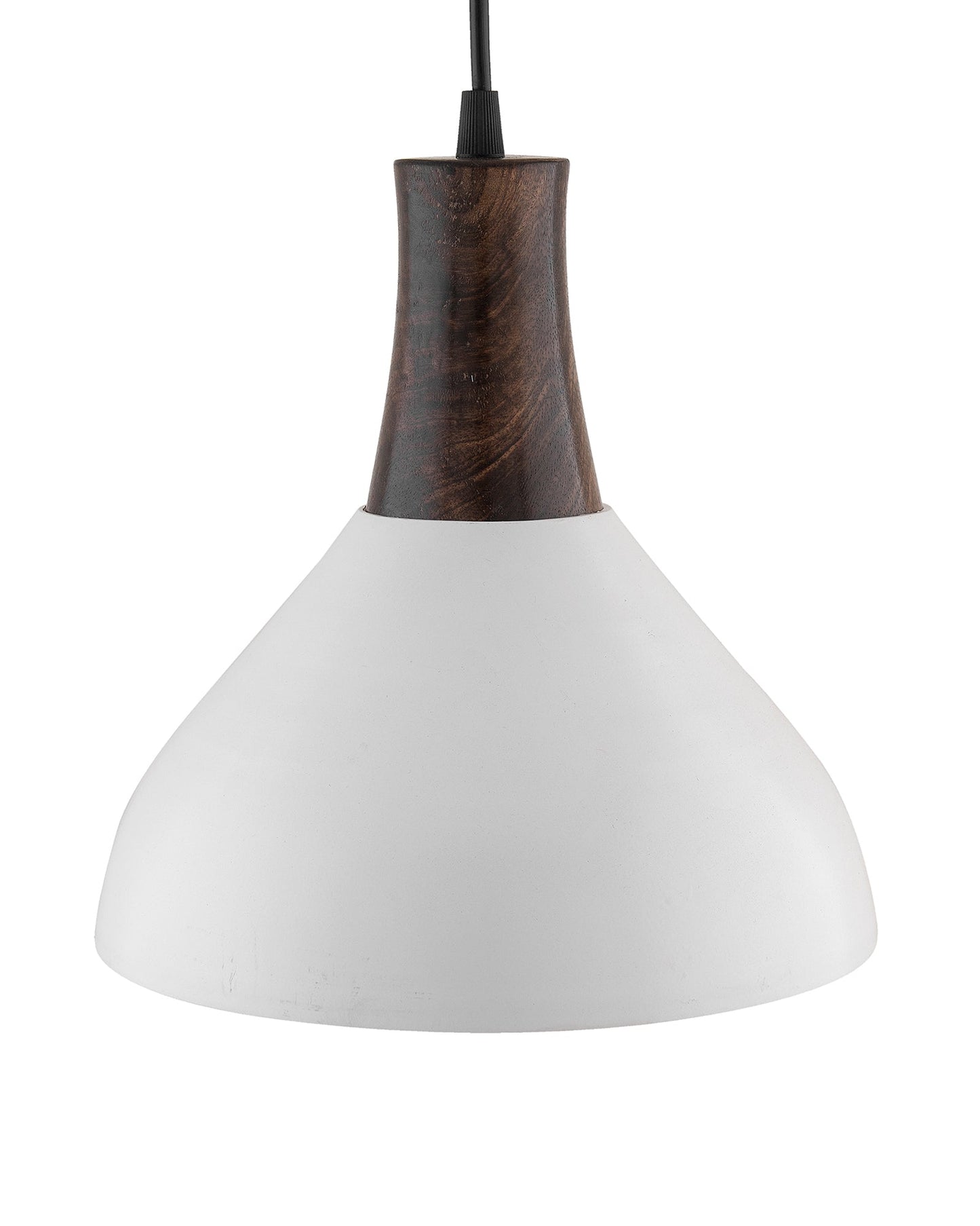 Nate Metal Wood Pendant Light, White Metal Antique Black Hanging Ceiling Light