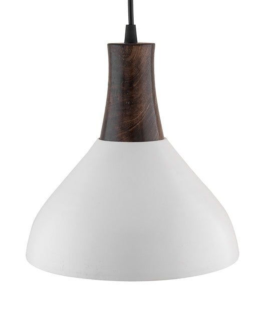 Nate Metal Wood Pendant Light, White Metal Antique Black Hanging Ceiling Light