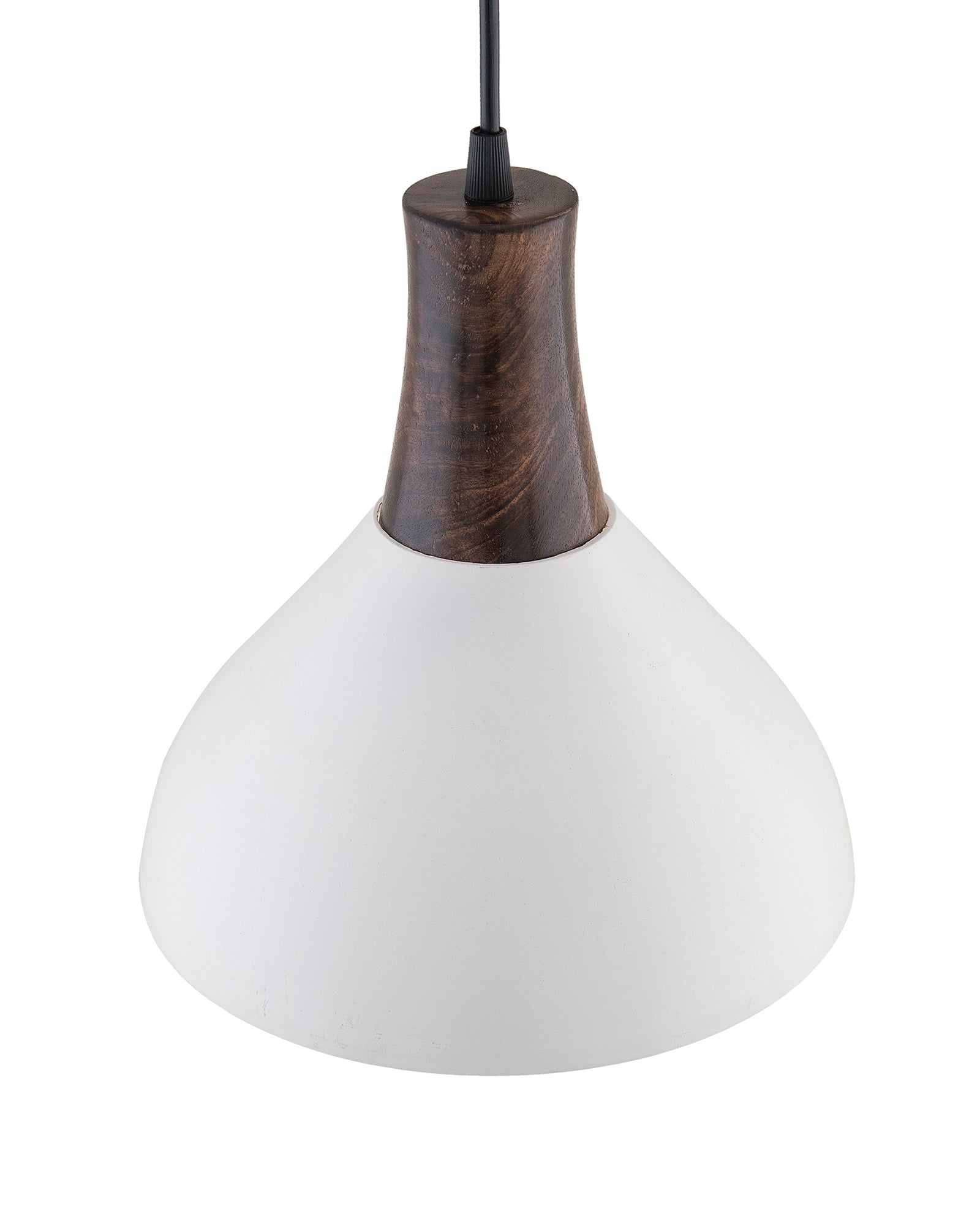 Nate Metal Wood Pendant Light, White Metal Antique Black Hanging Ceiling Light