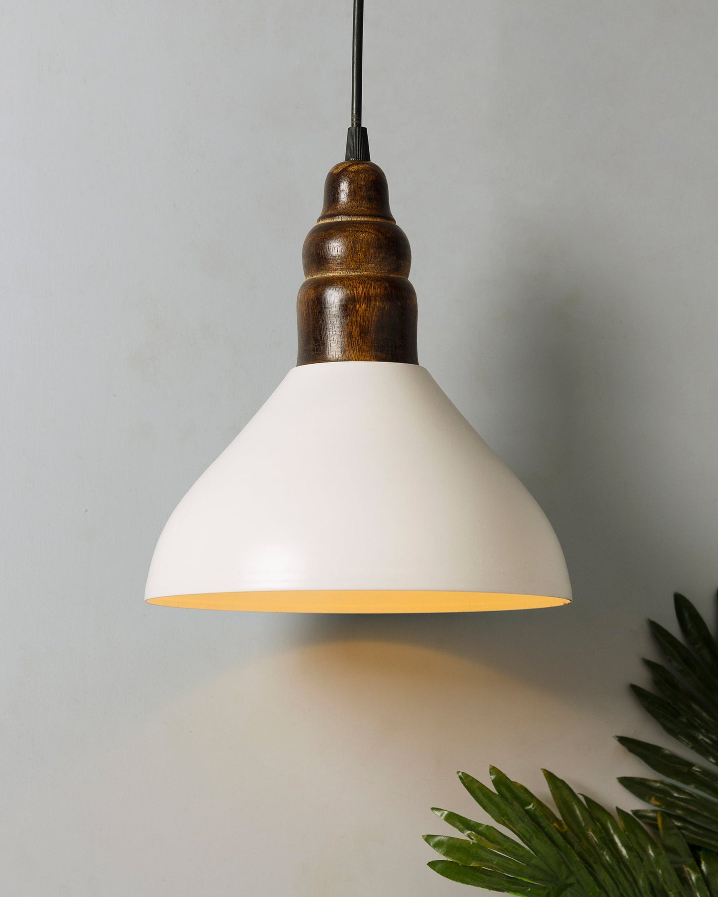 Nate Metal Wood Pendant Light, White Metal Antique Black Hanging Ceiling Light