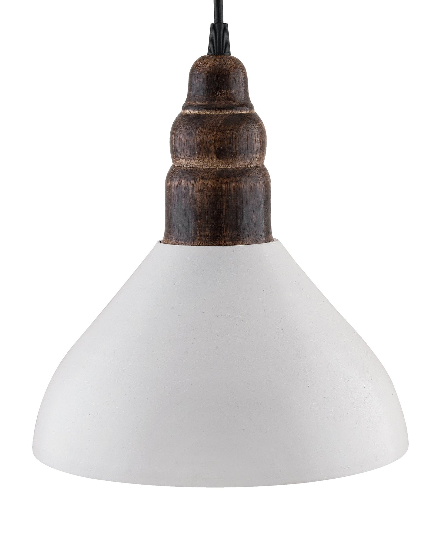 Nate Metal Wood Pendant Light, White Metal Antique Black Hanging Ceiling Light