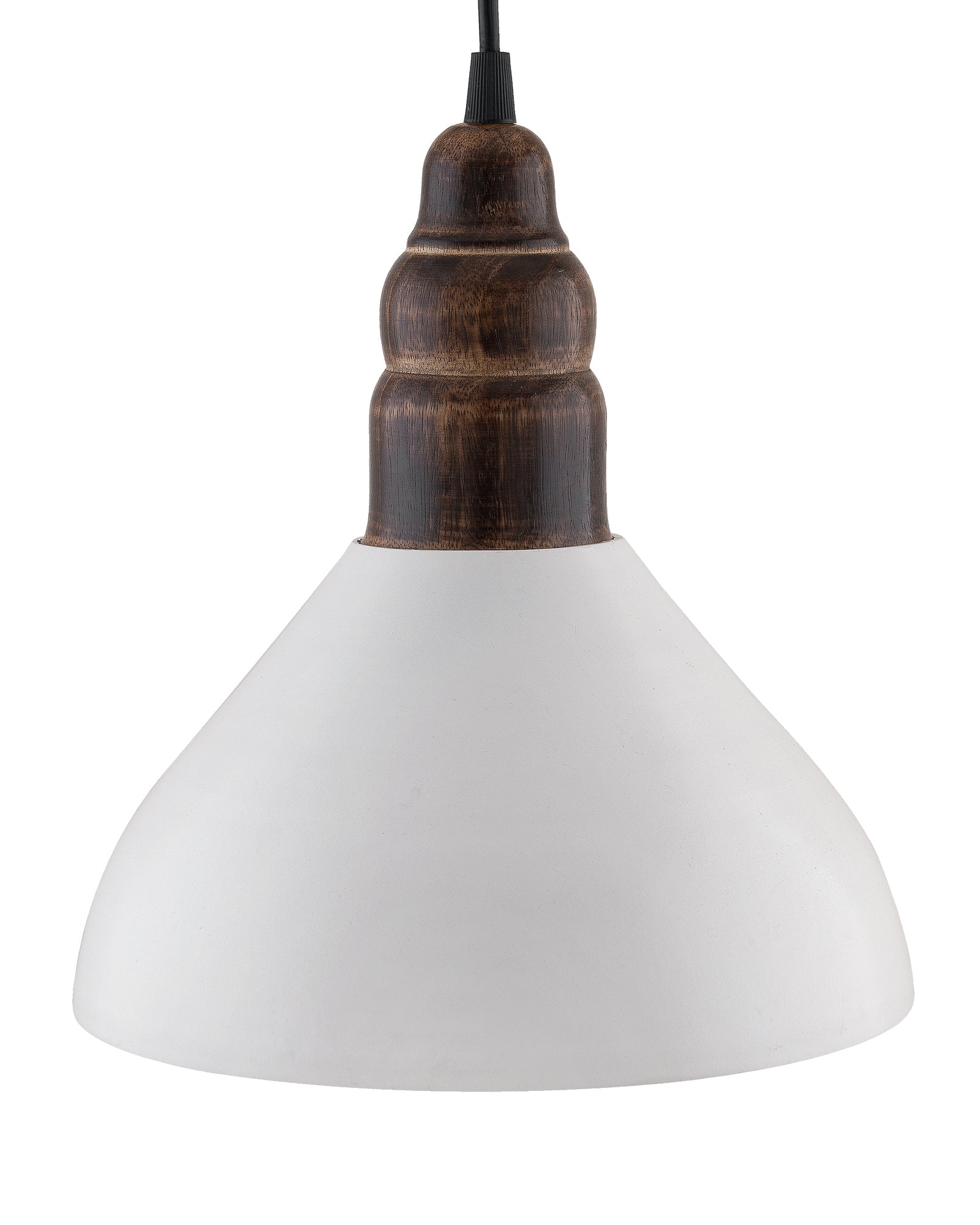 Nate Metal Wood Pendant Light, White Metal Antique Black Hanging Ceiling Light