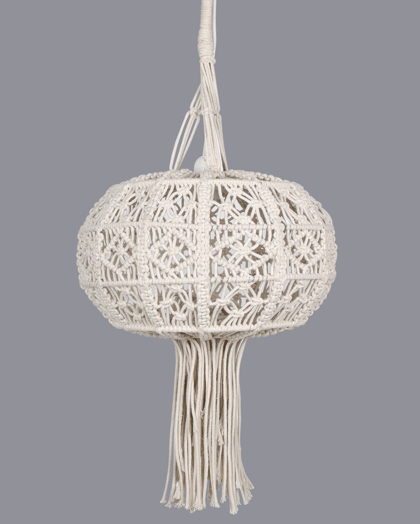 Farmhouse Hand-Woven Chandelier Hanging Lamp,Boho Drum Pendant Modern Lampshade for Decor