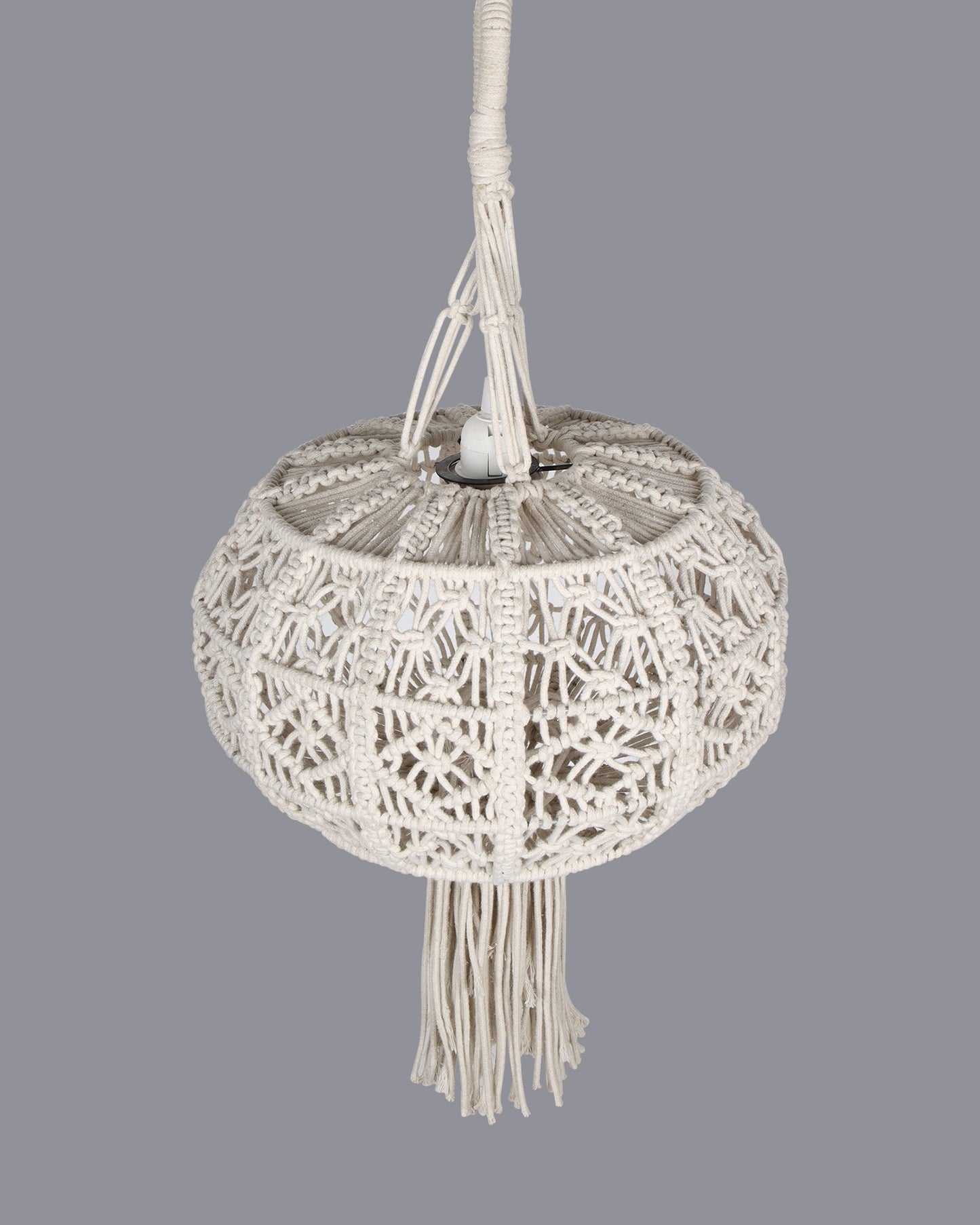 Farmhouse Hand-Woven Chandelier Hanging Lamp,Boho Drum Pendant Modern Lampshade for Decor