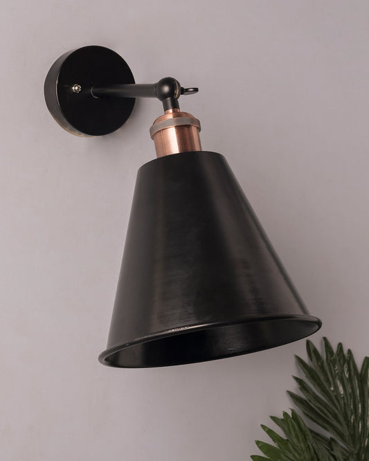 Edison Wall Black Gaurd Shade Lamp, Vintage Industrial Loft, E27 Holder, Decorative, Black Swing Wall Light