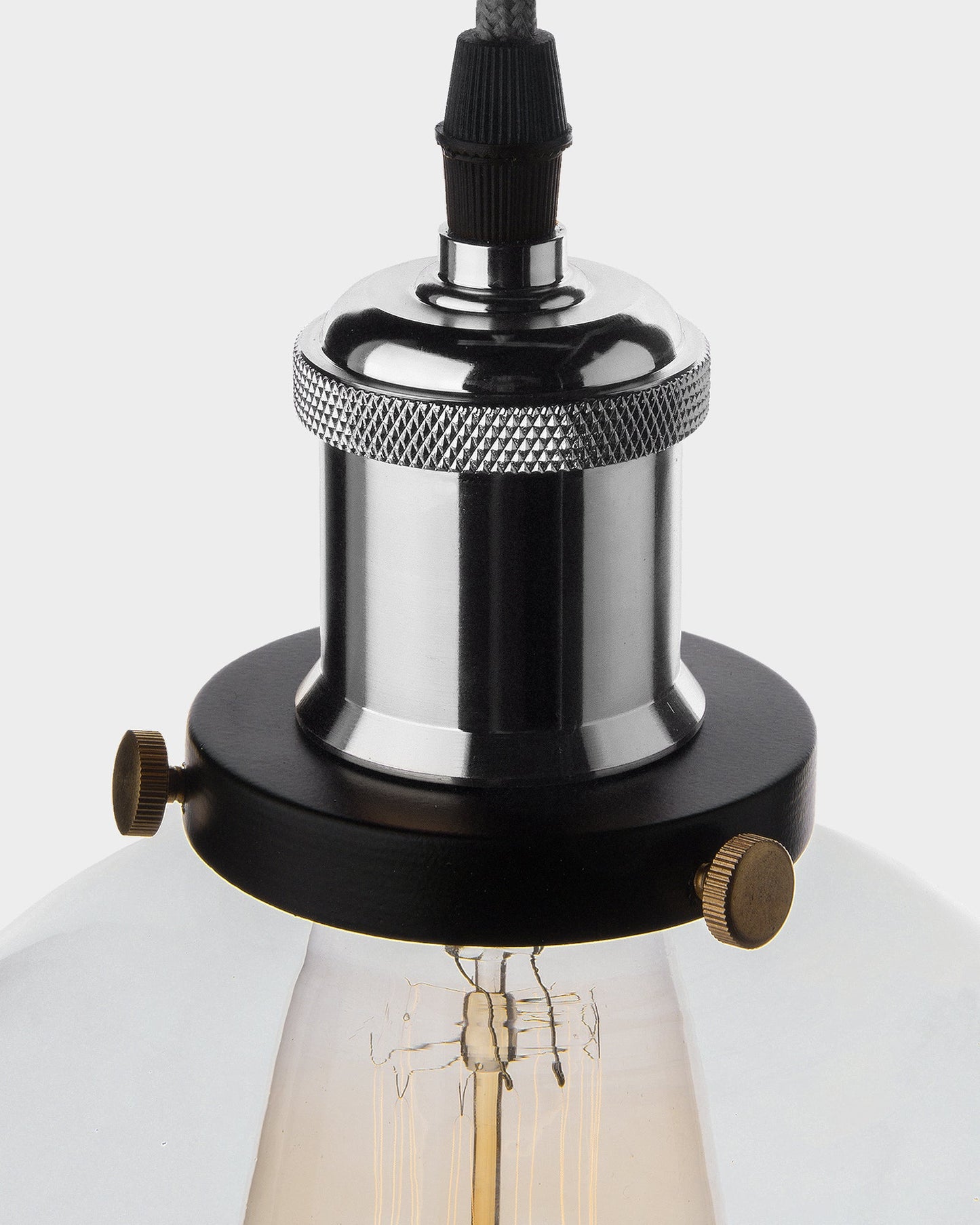 Industrial Kitchen Glass Globe Pendant Light , Antique Filament Hanging Ceiling Fixture, Nickel