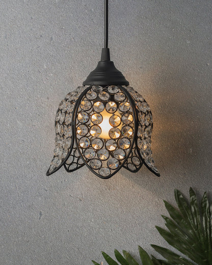 Crystal Hanging Lotus Pendant Light