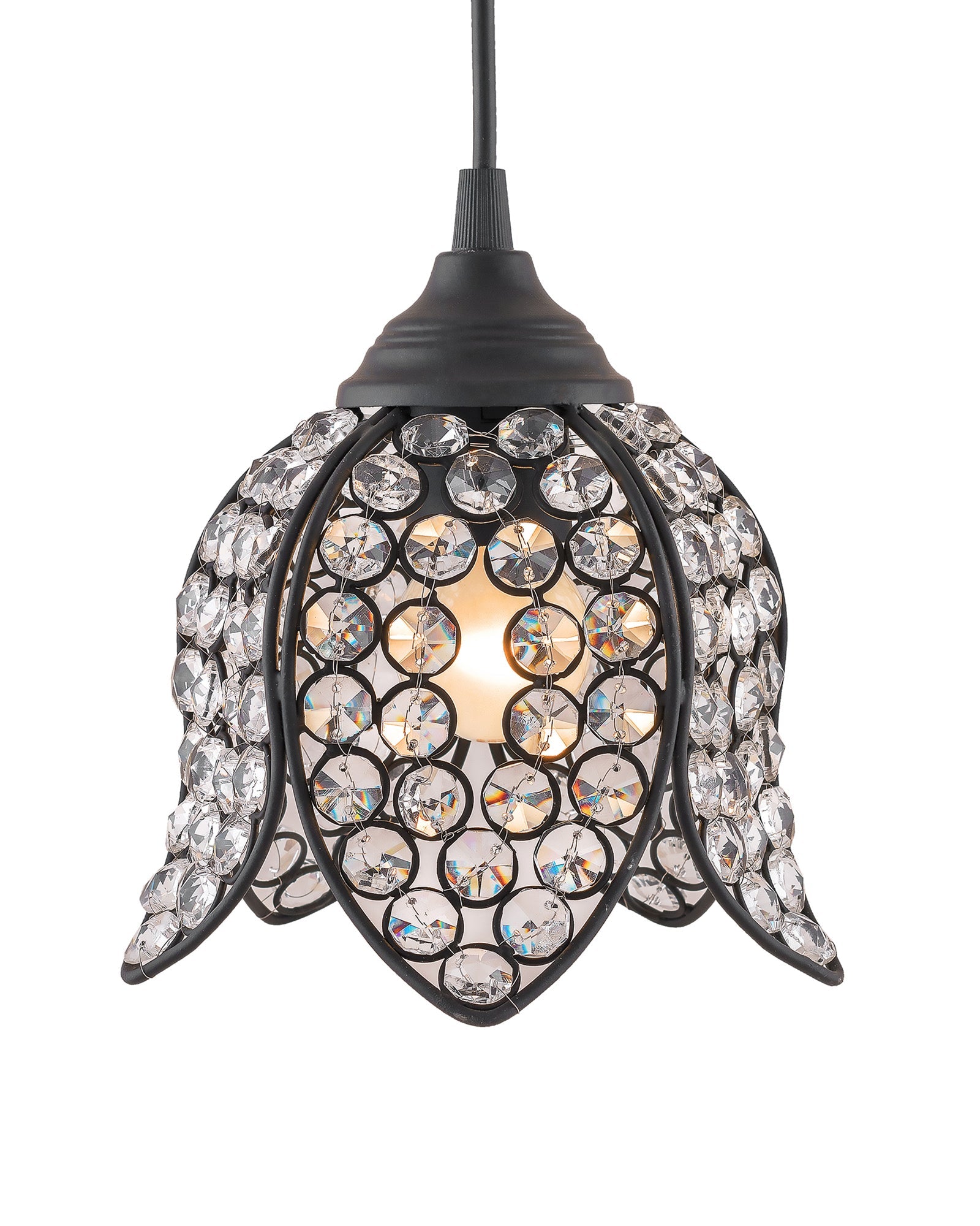 Crystal Hanging Lotus Pendant Light