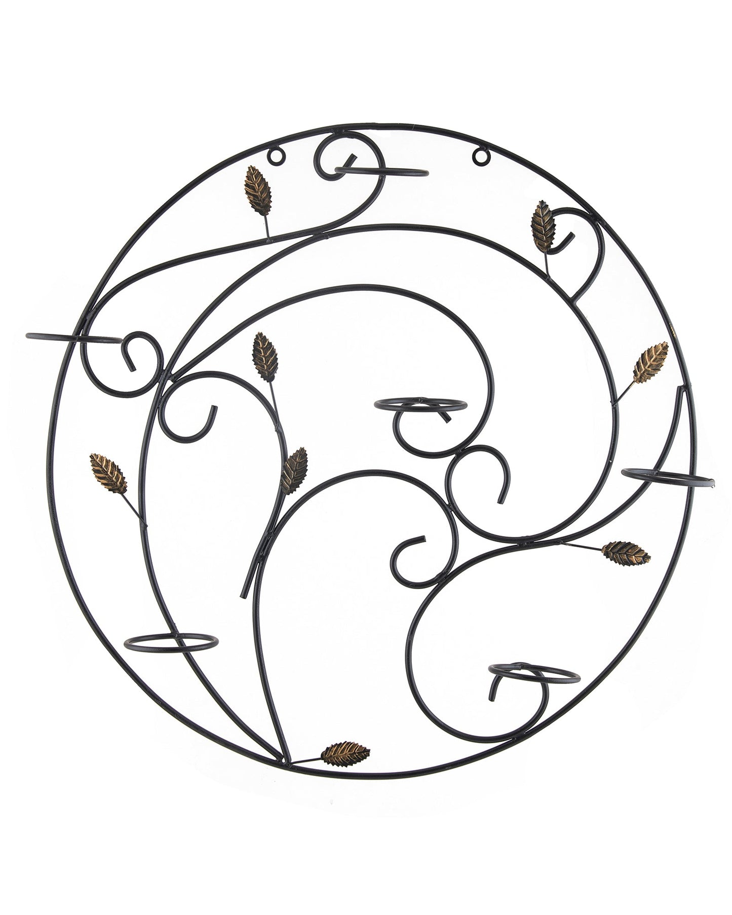 Round Wall Tealight Holder with Leafy Touch, Wall Decor Candle Stand