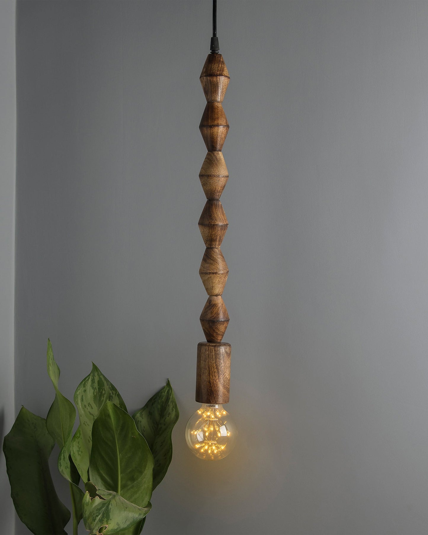 Rustic Diamond Beaded Swag Pendant, Balcony Bar Cafe Living Dining Room, Retro Loft Light, Ceiling Hanging Light