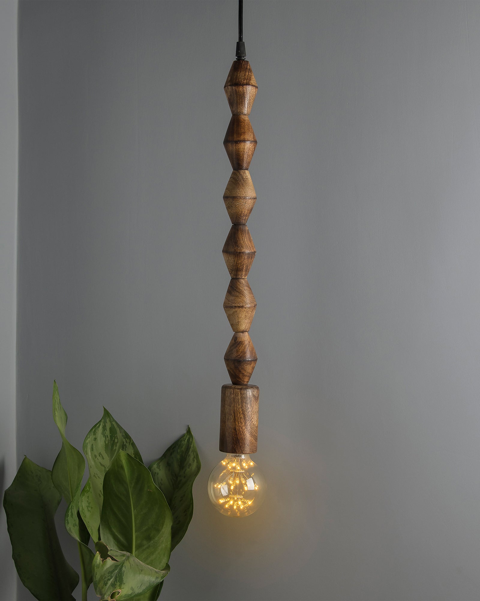 Rustic Diamond Beaded Swag Pendant, Balcony Bar Cafe Living Dining Room, Retro Loft Light, Ceiling Hanging Light