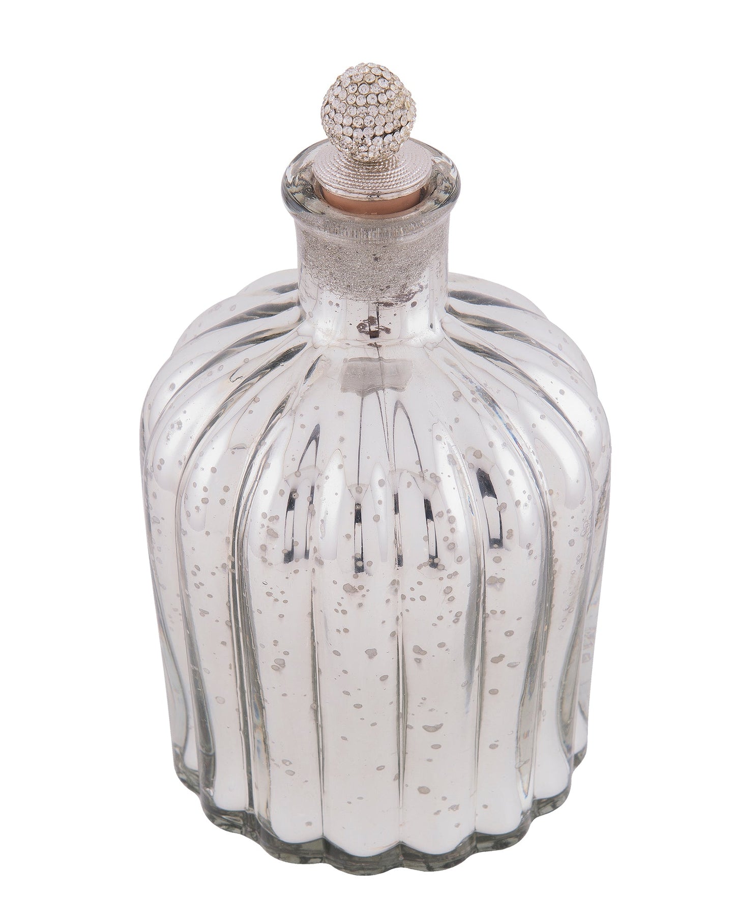 Mercury Silver Flat Base Bottle Copper Star String Lights , Warm White LED Fairy Lights