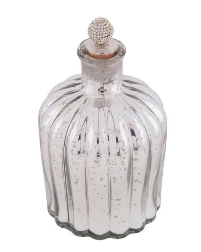 Mercury Silver Flat Base Bottle Copper Star String Lights , Warm White LED Fairy Lights