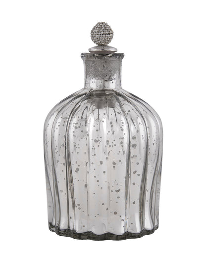 Mercury Silver Flat Base Bottle Copper Star String Lights , Warm White LED Fairy Lights