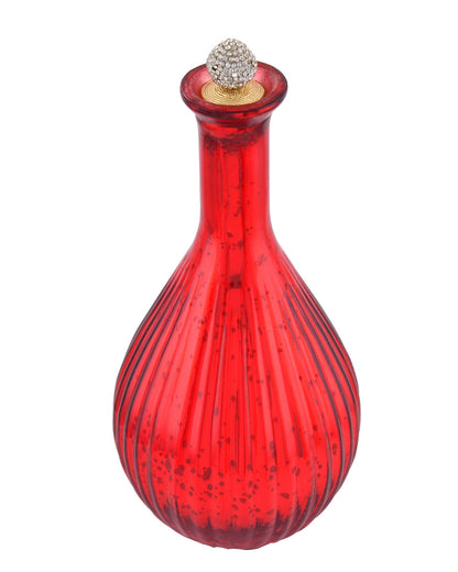 Mercury Red Ovoid Bottle Copper Star String Lights , Warm White LED Fairy Lights