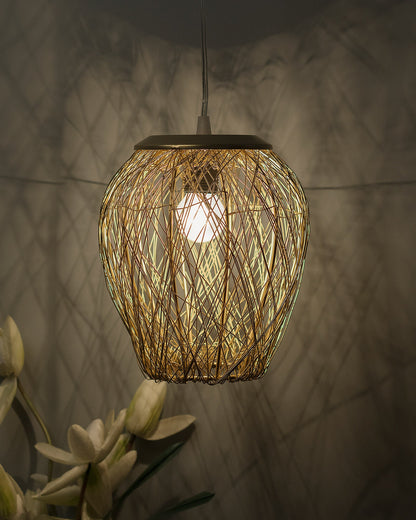 Hanging Golden Steel Wire Mesh Pendant, hanging light, lamp