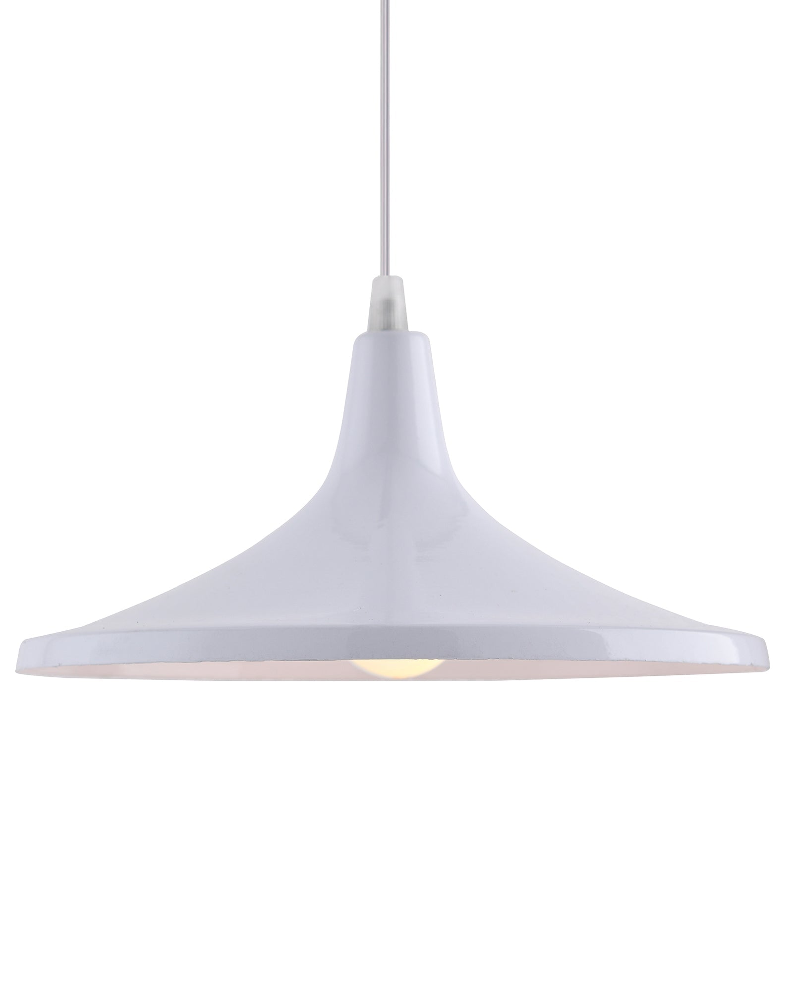 E26/E27 Single Head Metal Shade Pendant Vintage Hanging Ceiling Light, White Set of 2